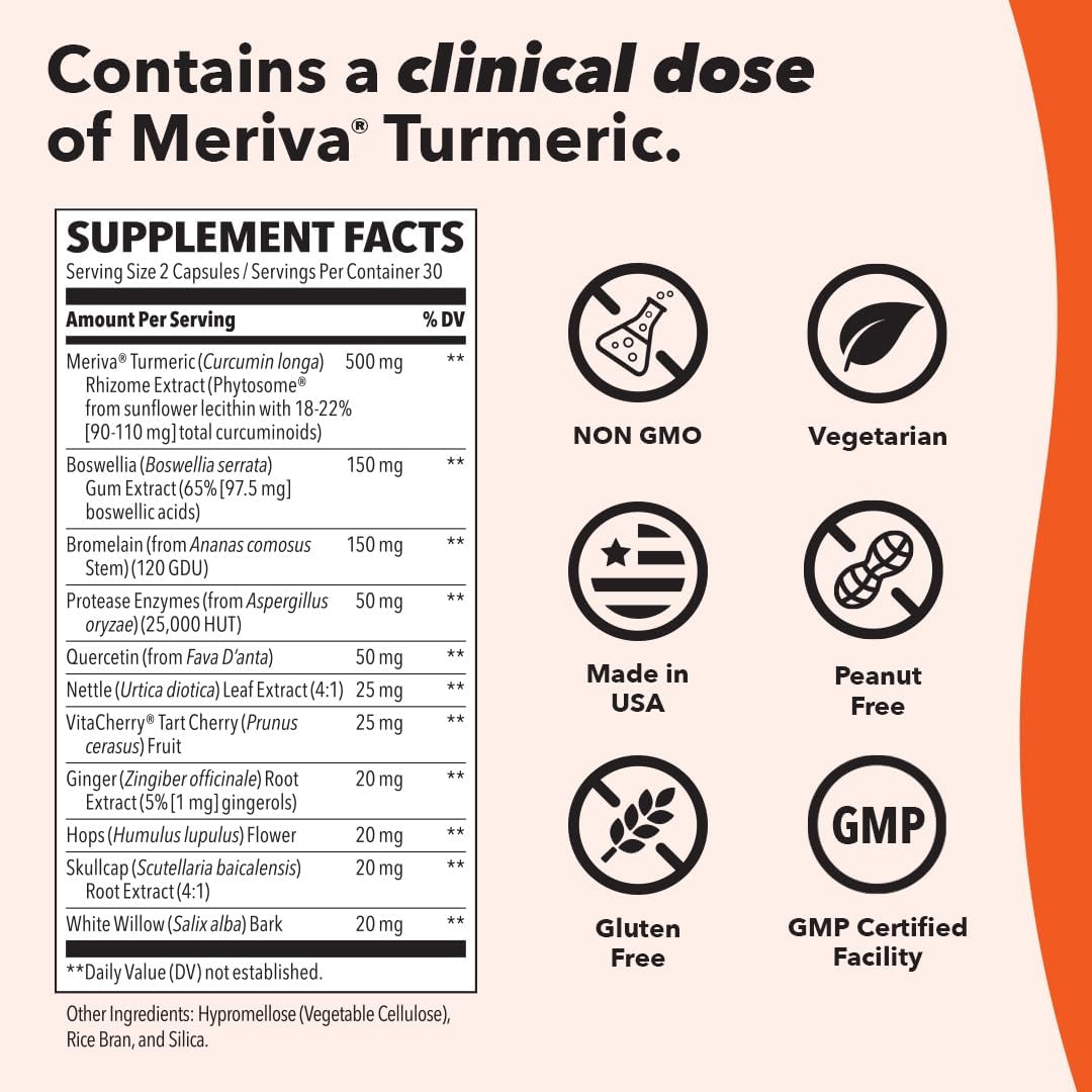 Inflamma-X Inflammation Support Supplement with Turmeric, Boswellia, and Bromelain - Reduces Aches, Discomfort, Swelling - 60 Capsules - Espot.com.au