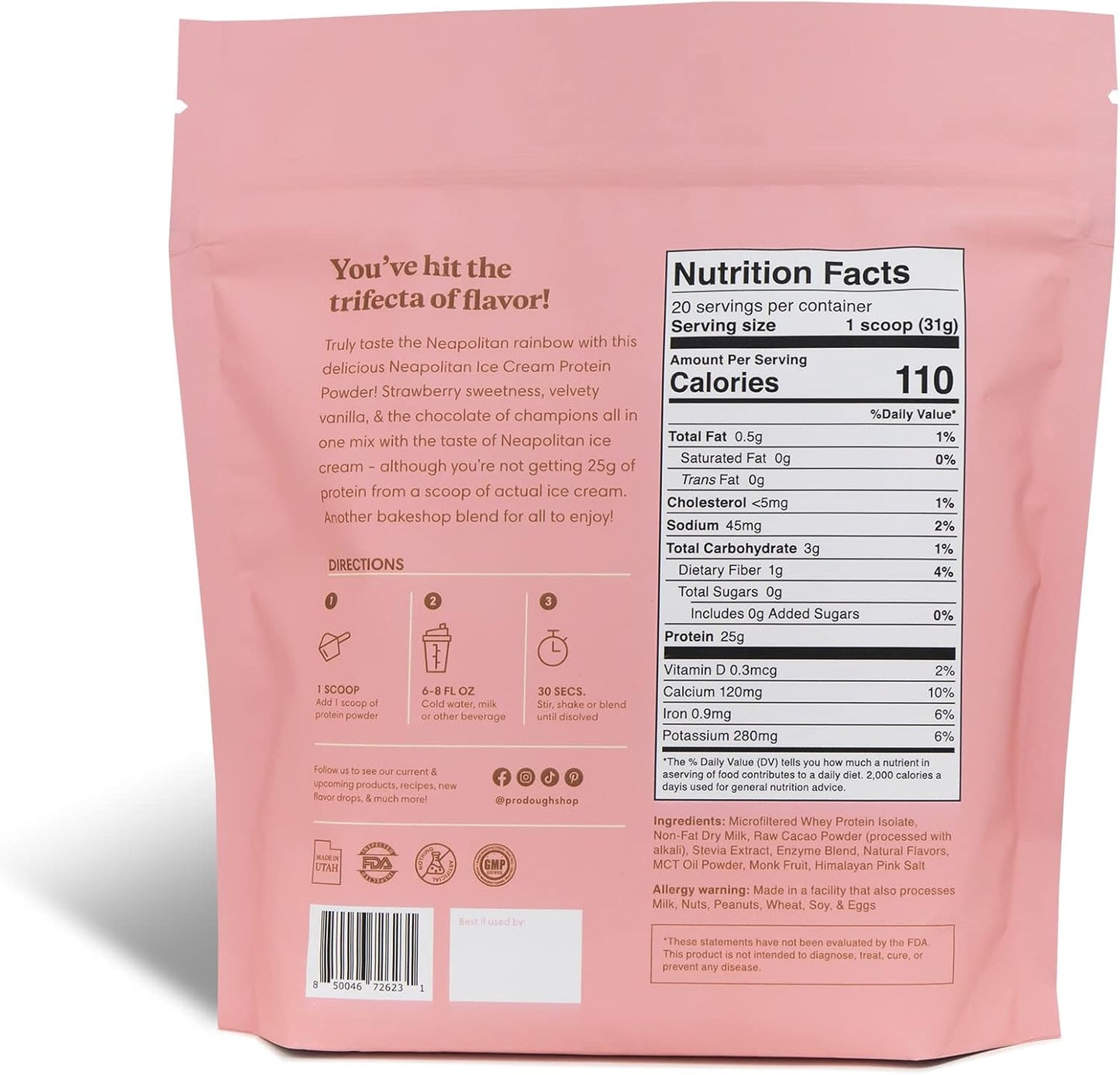 prodough-gourmet-whey-isolate-hydrolized-protein-powder-with-easy-digest-enzyme-blend---25g-protein-natural-ingredients-gluten-free-keto-friendly---neapolitan-flavor-2