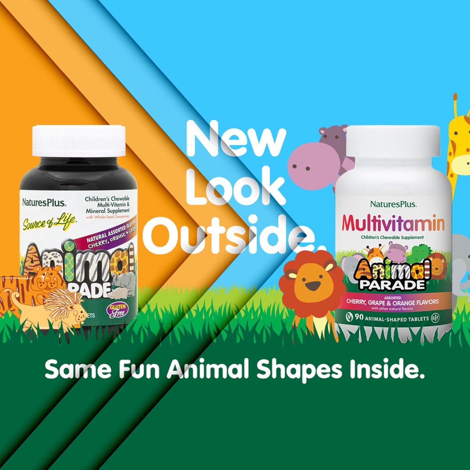 natures-plus-animal-parade-childrens-multivitamin-chewables---90-animal-shaped-tablets---vegan-gluten-free---natural-assorted-flavors---45-servings-2