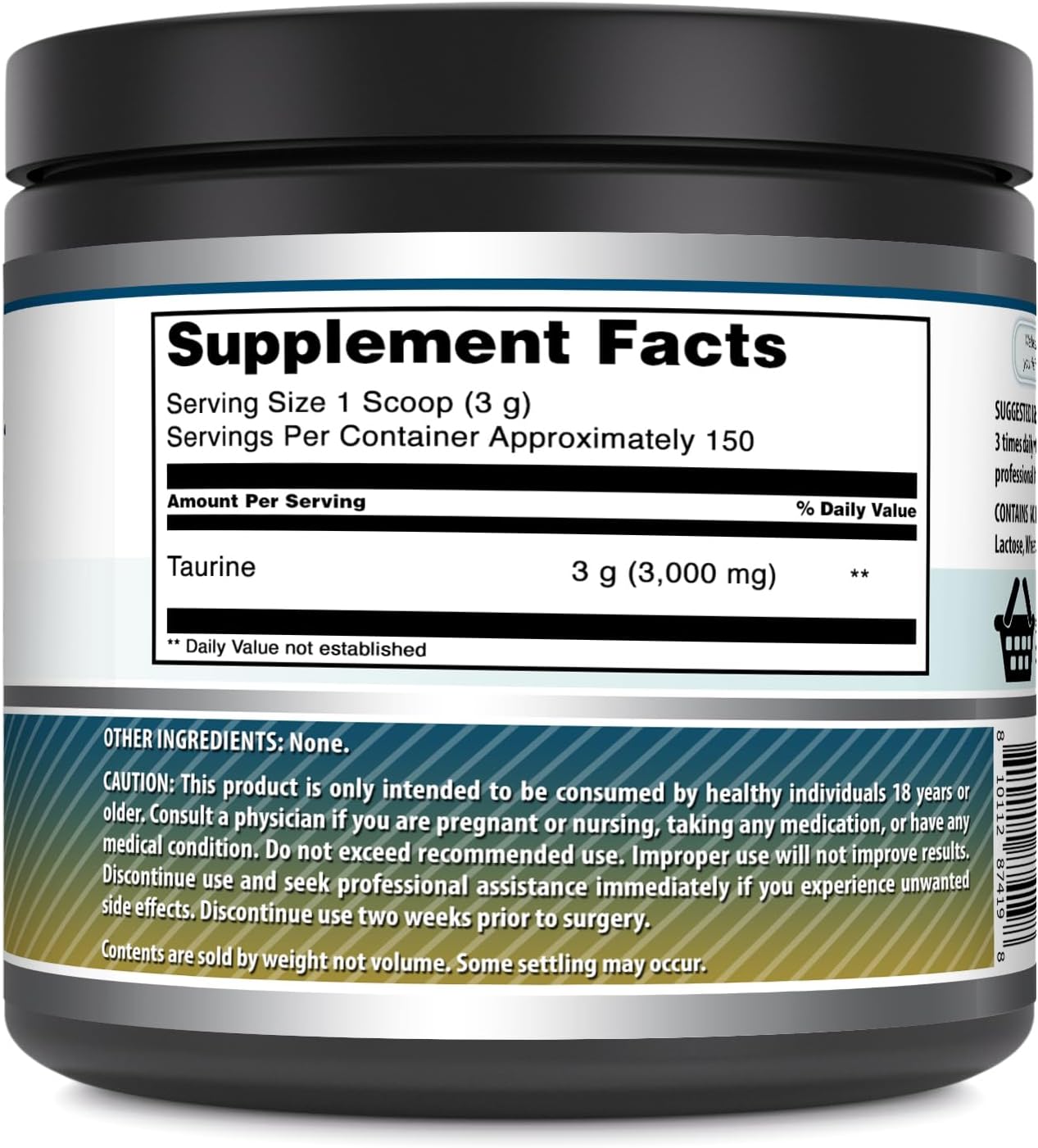 High Quality Non-GMO Taurine Powder Supplement | Gluten Free | Made in USA | 1 Lb (454 Grams) - Espot.com.au