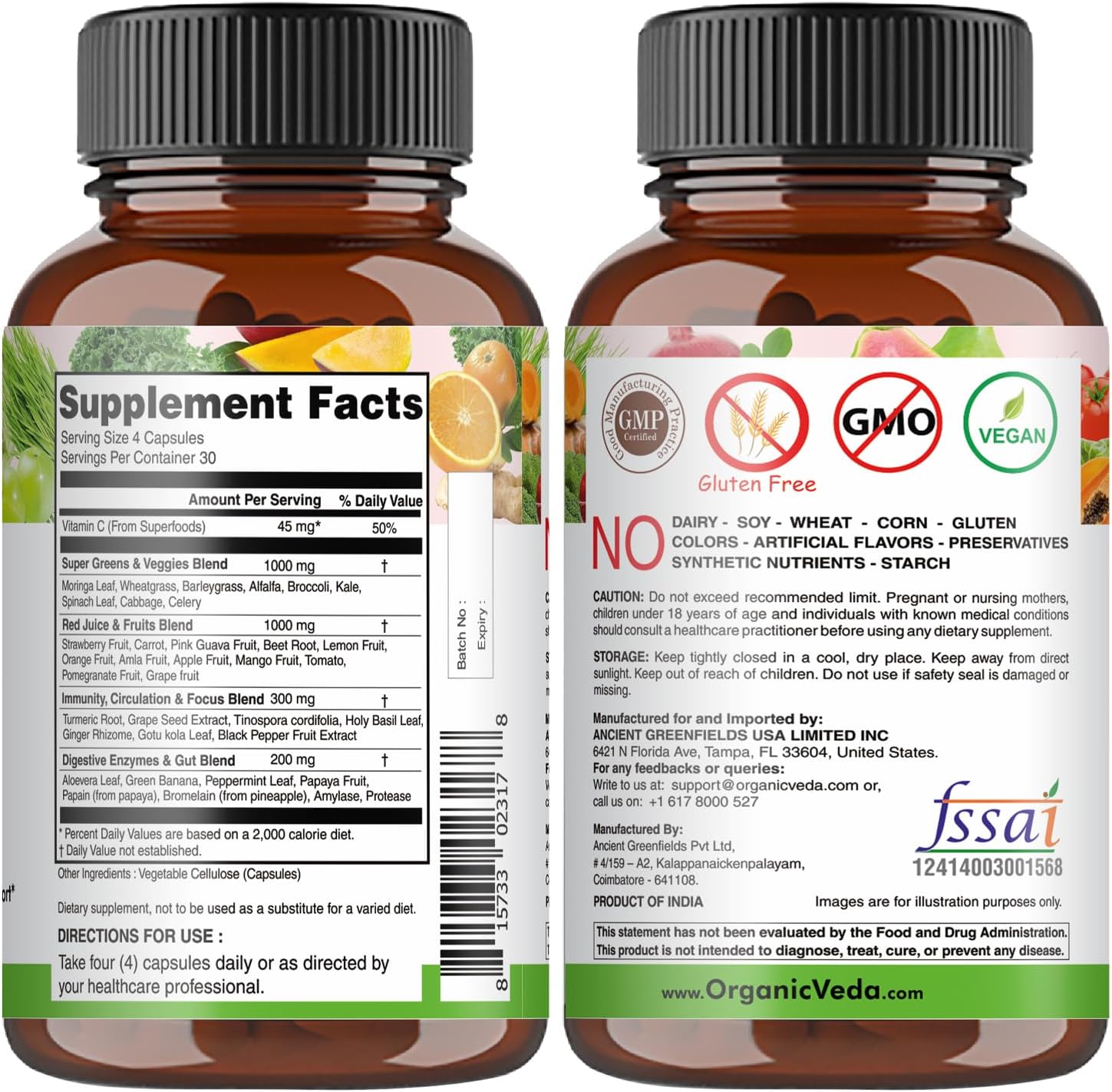 organic-veda-super-greens-reds-veggies-capsules---8-in-1-whole-food-supplement-with-papaya-spirulina-chlorella-moringa-beet-turmeric---120-vegan-capsules-2