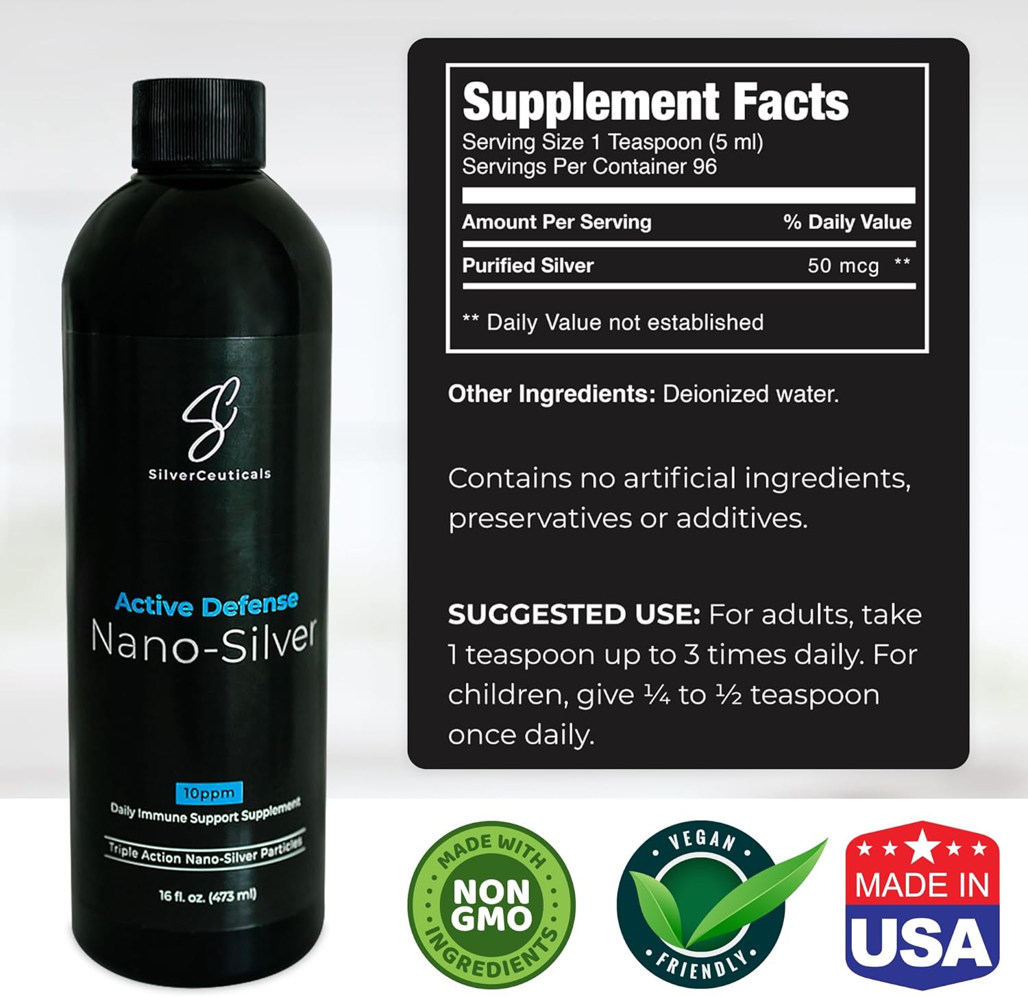 16oz-silverceuticals-colloidal-nano-silver-sol-10ppm---immune-support-for-ages-5-up---8x-more-effective-than-higher-ppm-silvers---no-taste-or-smell---3rd-party-tested-2