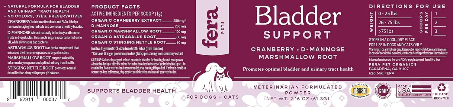 fera-pet-organics-bladder-cranberry-supplement-for-dogs-cats---vet-formulated-for-kidney-urinary-health---with-d-mannose-cranberry-and-stinging-nettle---60-scoops-8