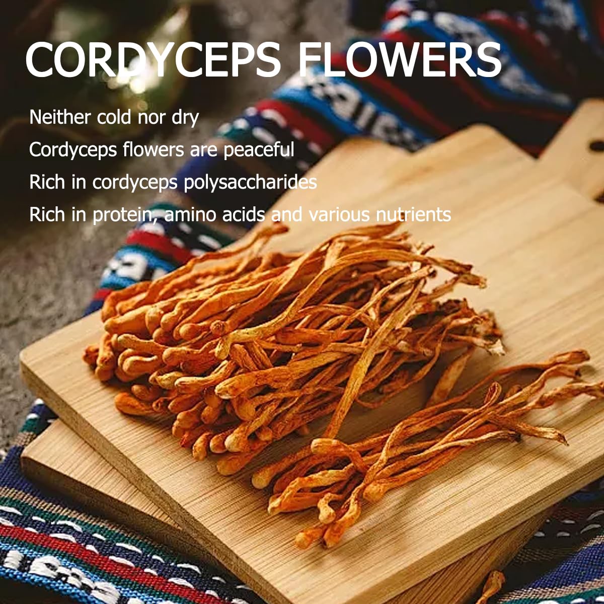 6oz-qianpinhui-cordyceps-flower-whole-dried-mushroom---boost-energy-reduce-fatigue-ideal-for-soup-cooking-cooling-tea-making-7
