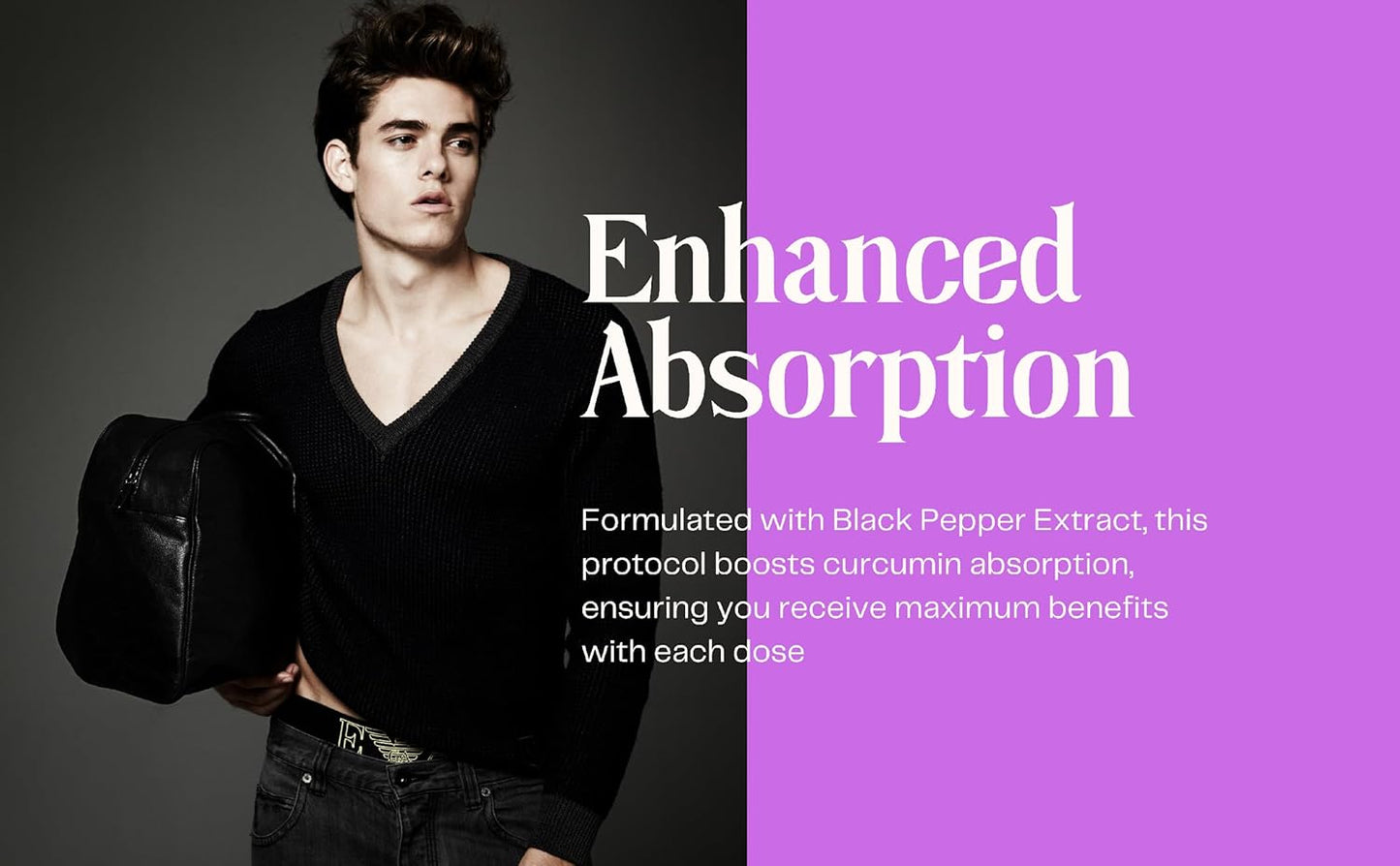 Antioxidant Anti-Inflammatory Supplement with Curcumin, Vitamin E, Black Pepper Extract - 120 Capsules for Immune Support & Enhanced Protocol Delivery - Espot.com.au