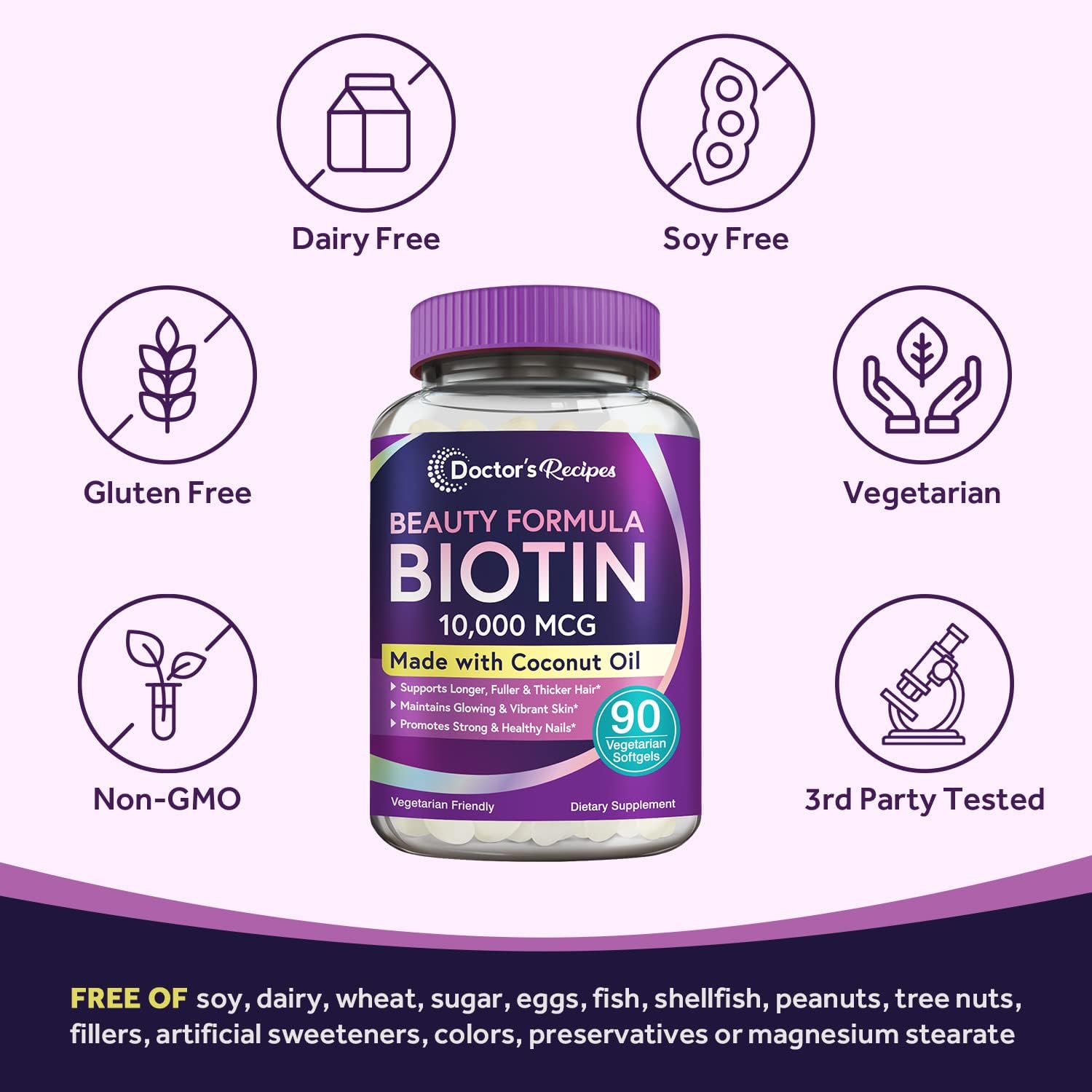 biotin-10000-mcg-for-hair-growth-skin-nails-energy-metabolism---vegetarian-softgels-with-coconut-oil---non-gmo---90-day-supply-5