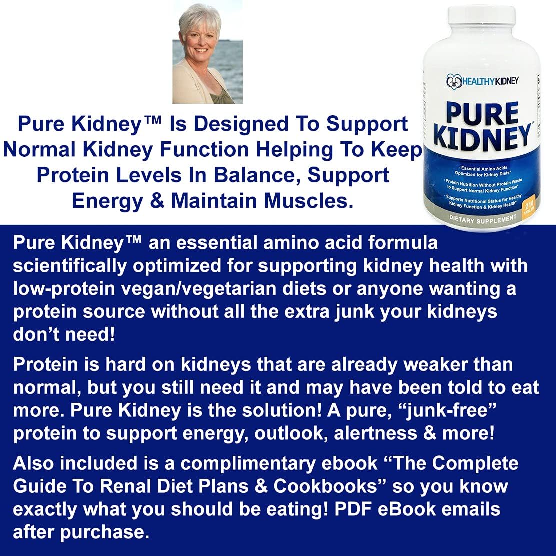 Renal Diet Cookbook & Kidney Health Supplement - 210 Pills for Rejuvenation & Low Protein Diet - Kidney Restore Book - Espot.com.au