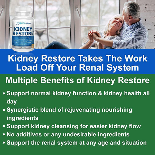 Natural Kidney Cleanse & Health Supplement - Supports Normal Kidney Function with Vitamins - 2 Pack of 60 Capsules - Espot.com.au