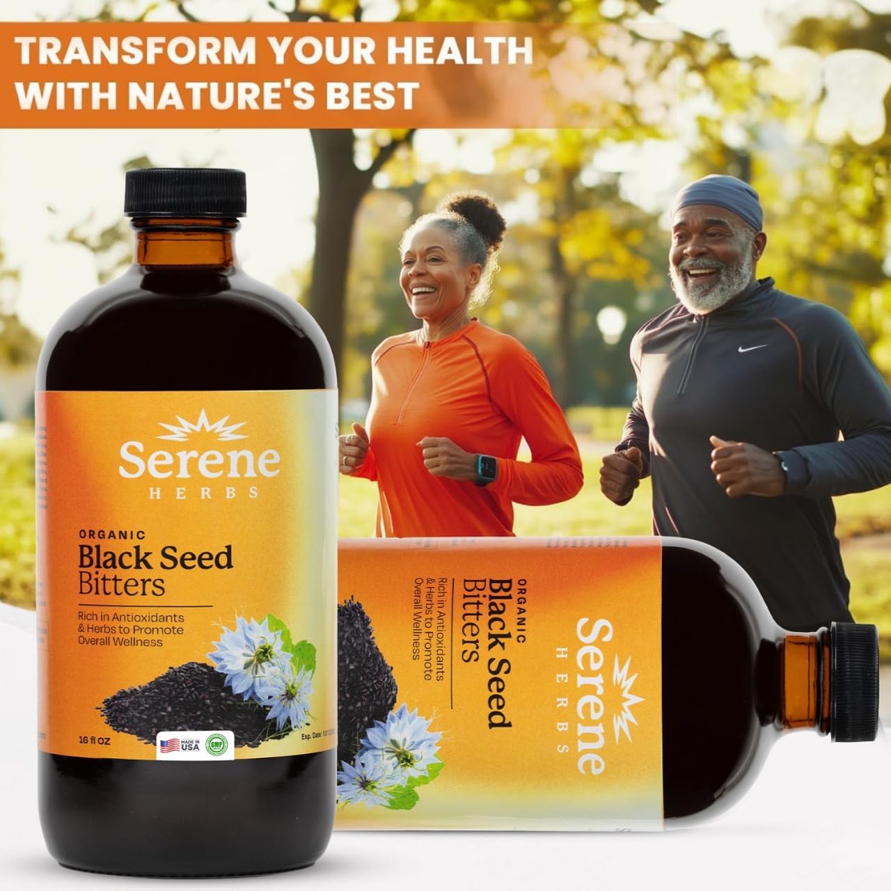 Immune Support Antioxidant Bitters with Black Seed, Milk Thistle, Sea Moss, Dandelion Root, Ginger, Cayenne, Moringa for Joints, Digestion, Hair & Skin | 16 oz - Espot.com.au