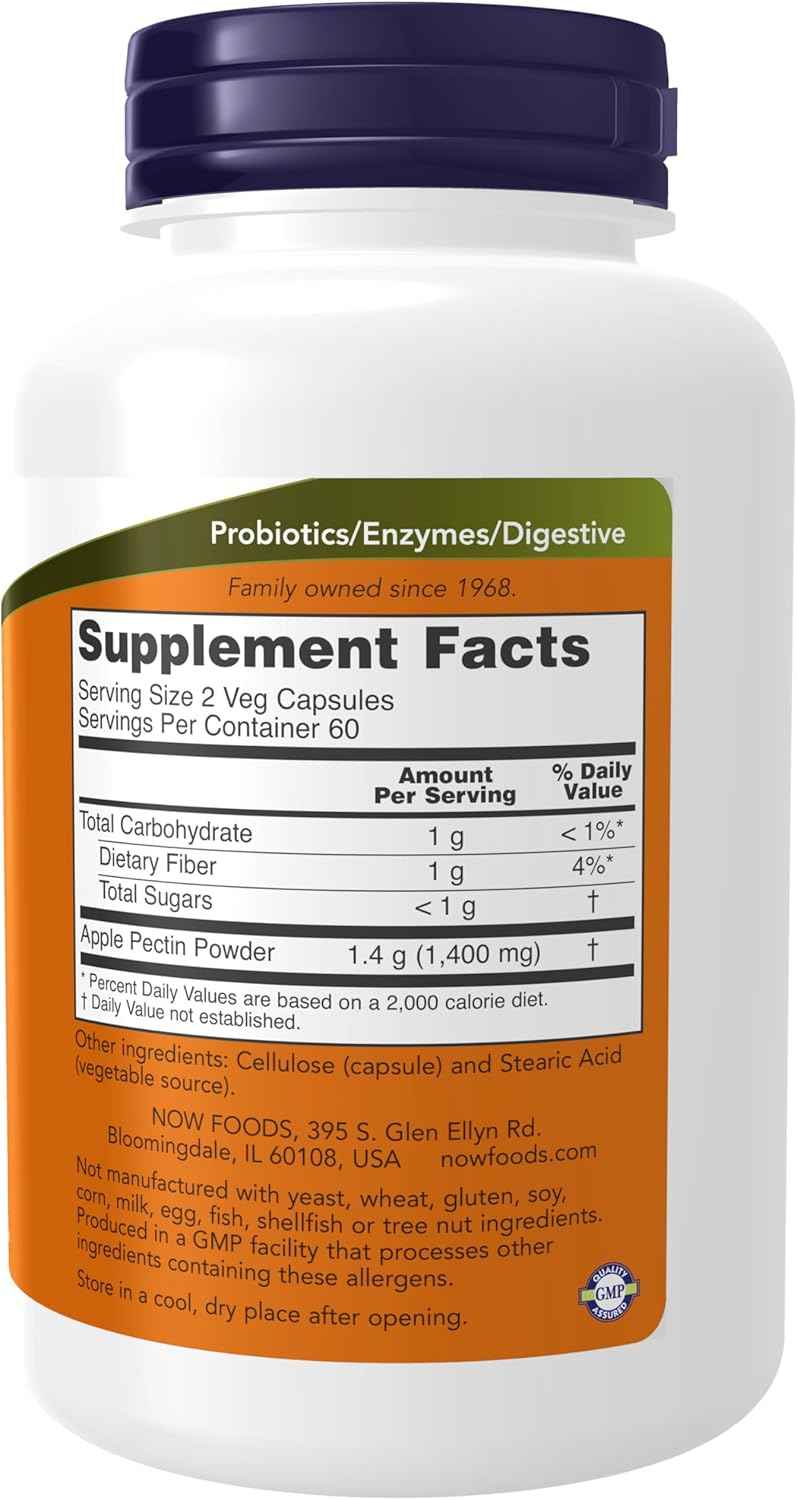 Apple Pectin 700mg Dietary Fiber Intestinal Support 120 Capsules by NOW Foods Supplements