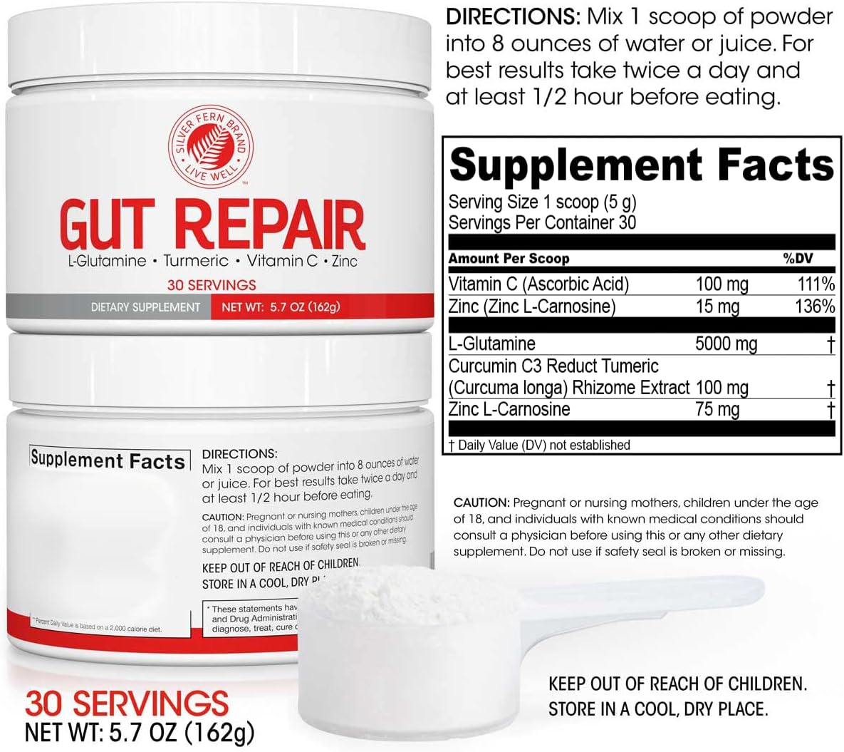digestive-health-supplement-powder-with-l-glutamine-curcumin-zinc-ascorbic-acid---silver-fern-gut-repair-2