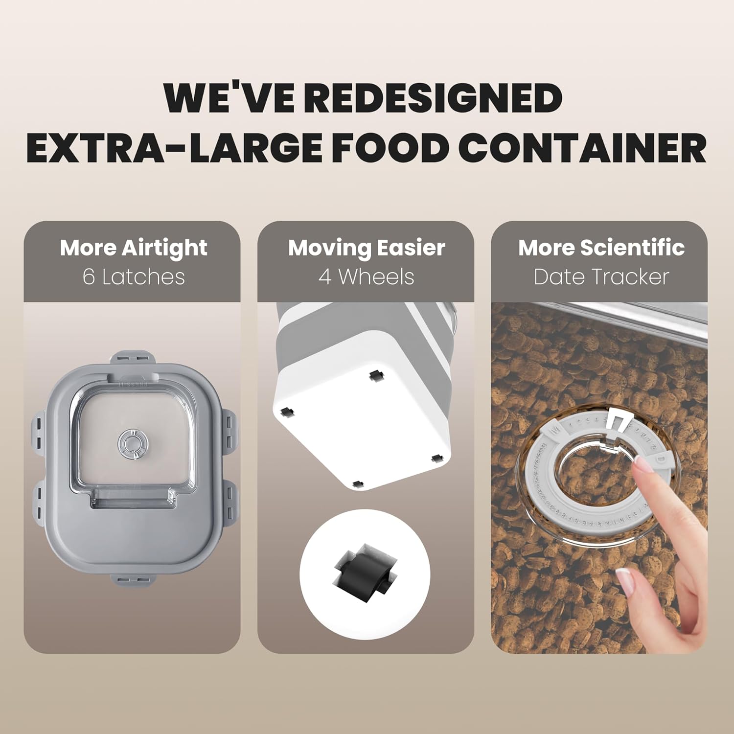 airtight-dog-food-storage-container-for-35-40-lbs-collapsible-with-lid-wheels-date-track---large-pet-food-storage-for-rice-flour-scoop---2-containers-included-2