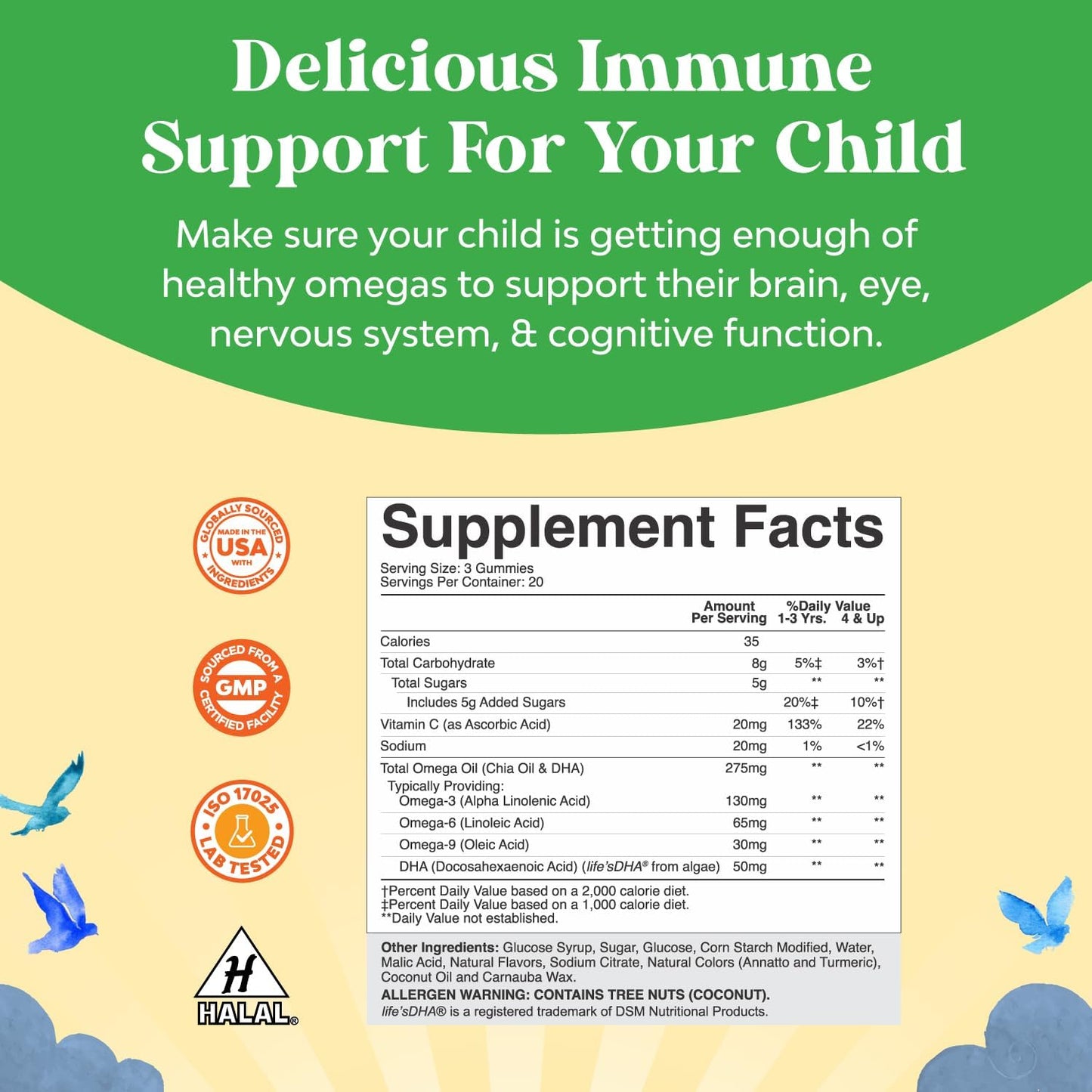 Kids Bundle: Vitamin D3 Gummies + Plant Based Omega 3 Gummies for Bone Strength, Heart Health, and Immune System Support - Vision & Immunity Boost - Espot.com.au
