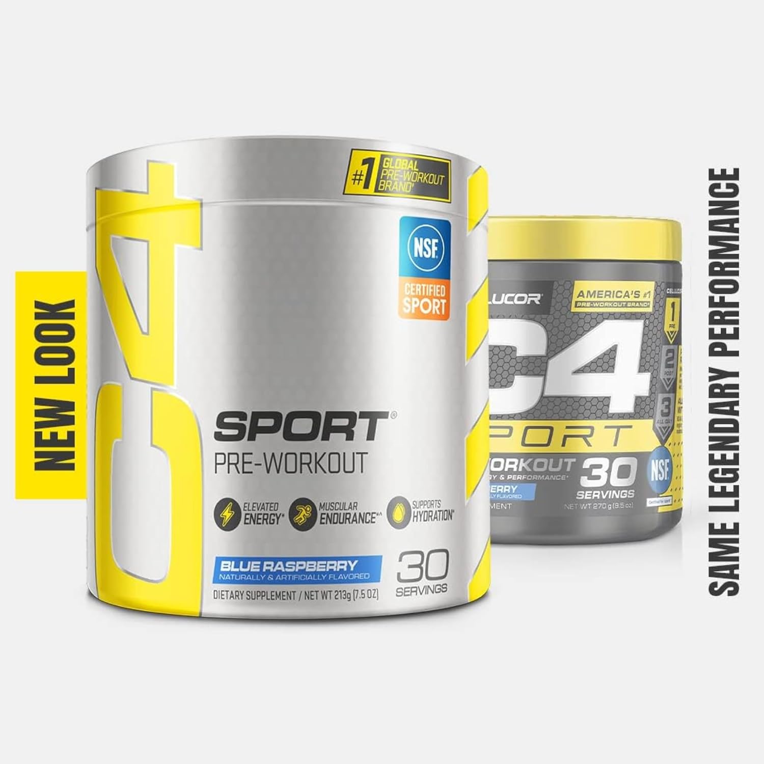 Cellucor C4 Sport Blue Raspberry Pre Workout Powder - Energy Boost with Creatine, Caffeine, Beta-Alanine - NSF Certified Sport Performance Blend - 30 Servings - Espot.com.au