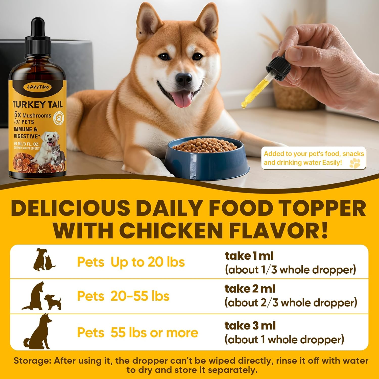 900ml-jazytiko-turkey-tail-mushroom-pet-drop-with-turmeric-probiotic---immune-digestive-support-joint-health-energy-boost---vet-formulated-5x-mushroom-blend-faster-absorption-5