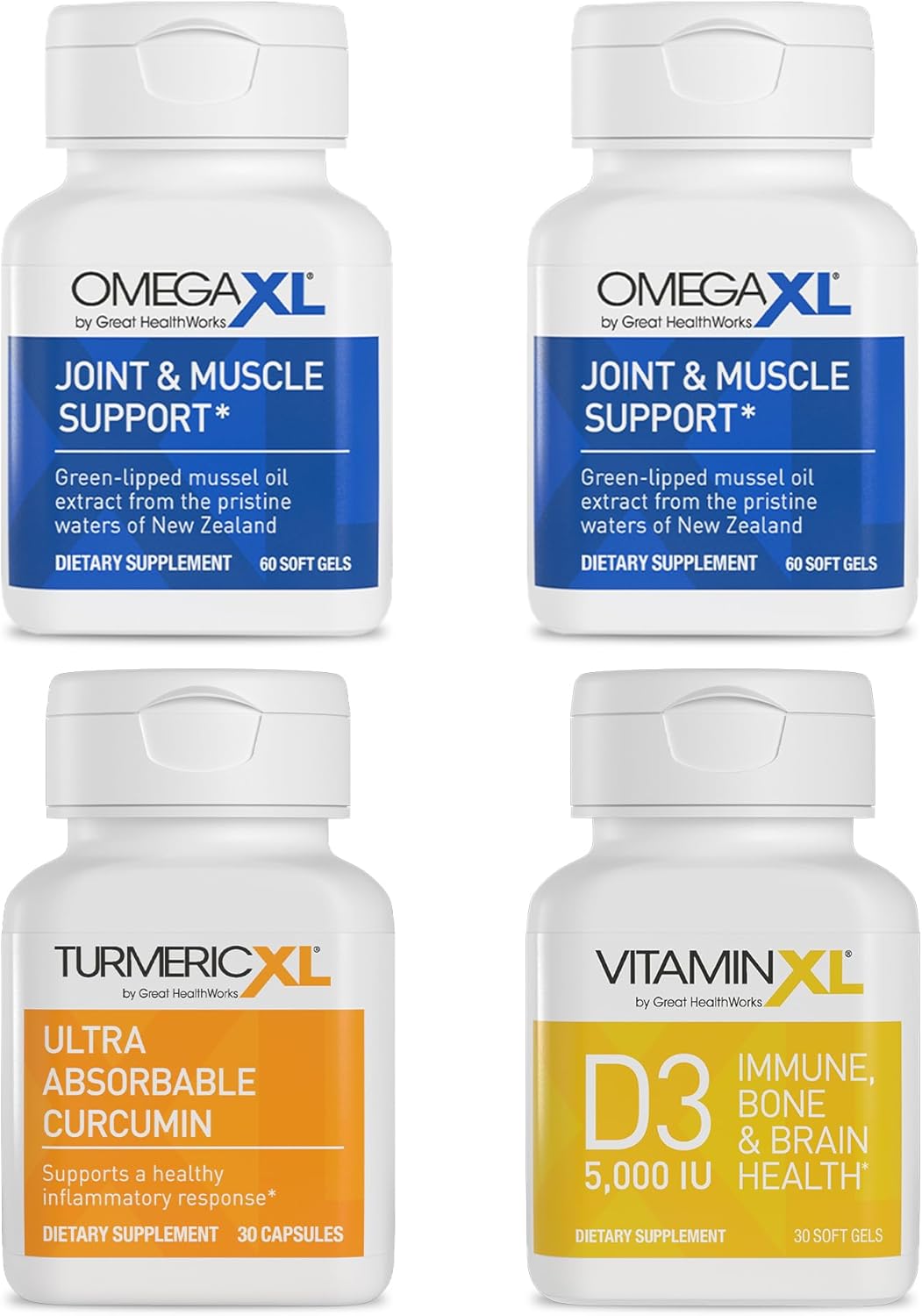 Immune Support Bundle: OmegaXL, TurmericXL, VitaminXL D3 - 4 Pack for Optimal Health - Espot.com.au
