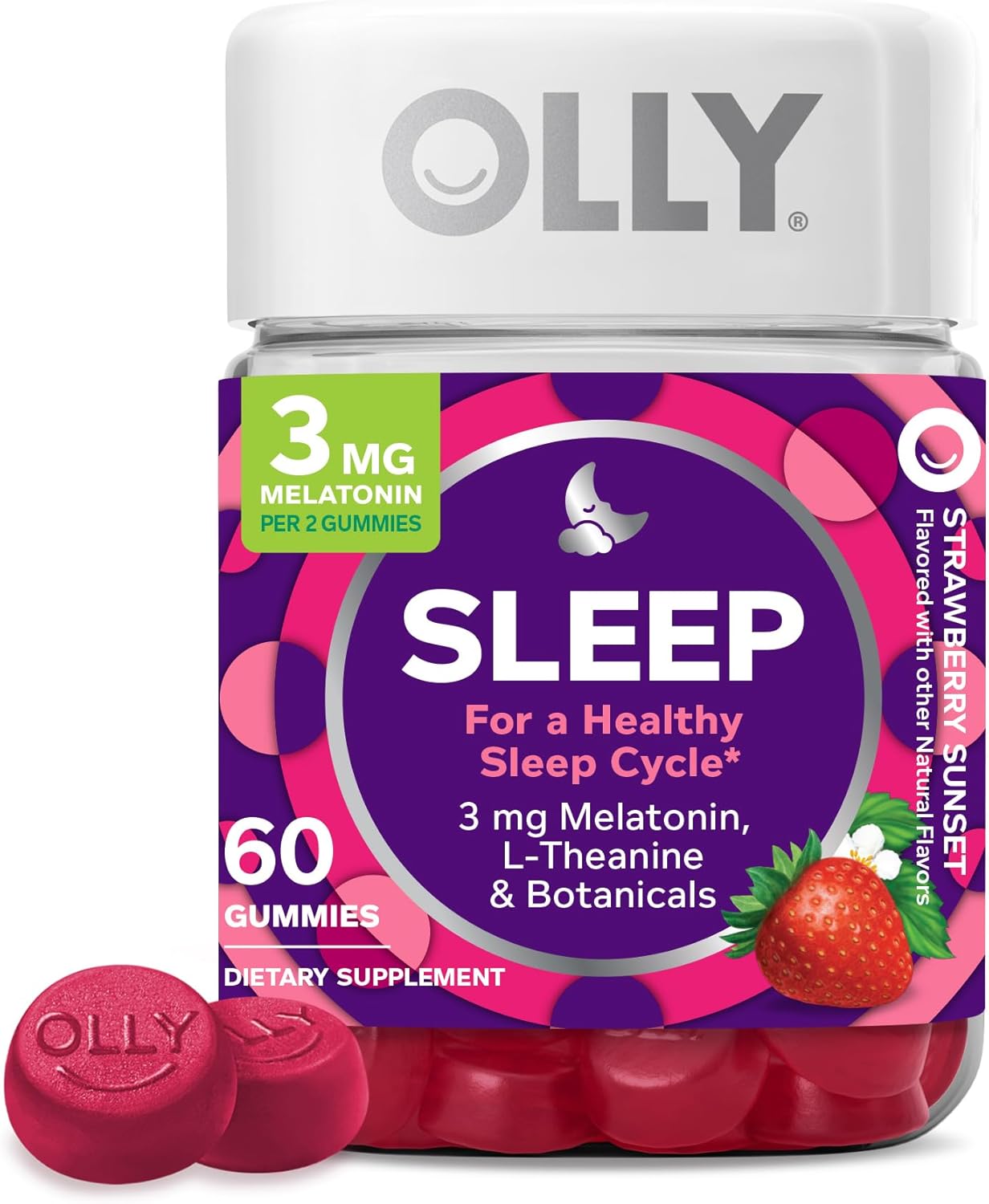 Fiber Gummy Rings and Sleep Gummy Bundle with Melatonin, L-Theanine, Chamomile, Lemon Balm - 110ct - Espot.com.au