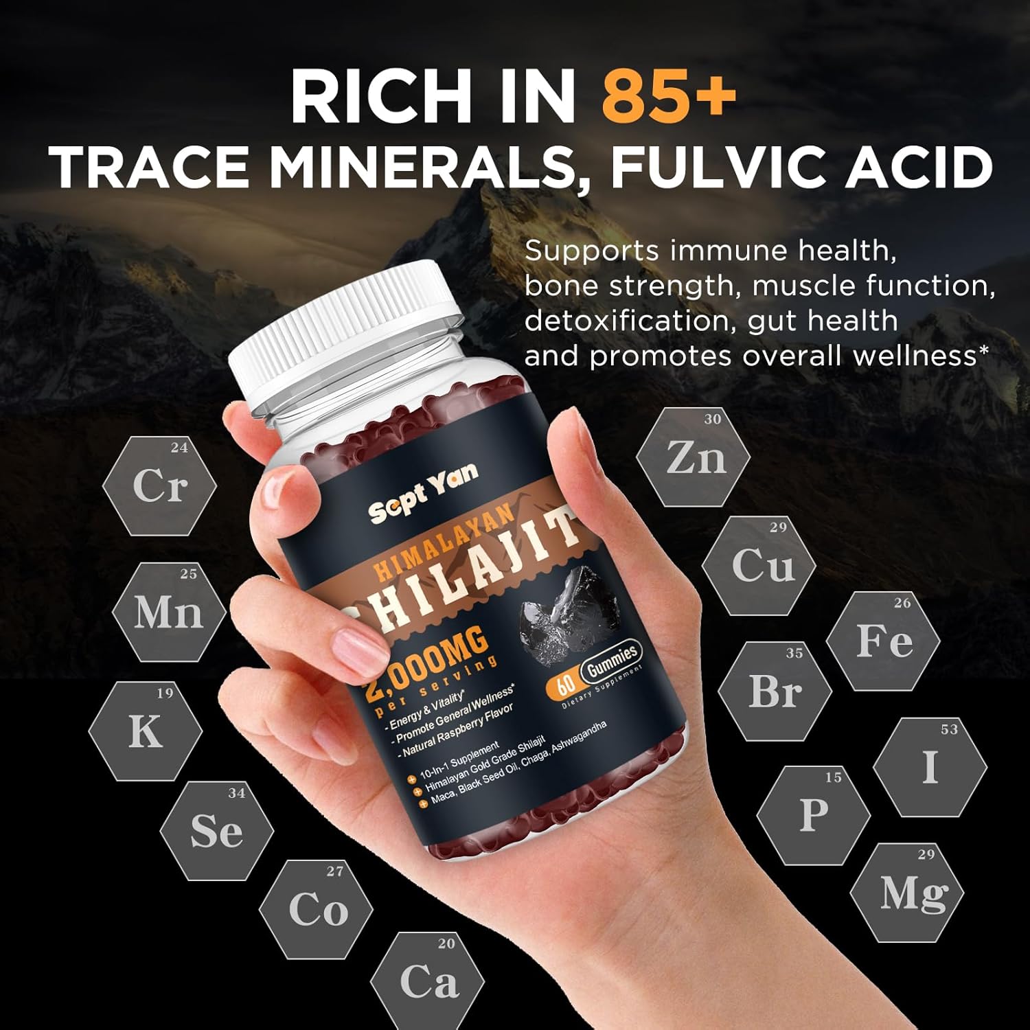 organic-shilajit-gummies-2000mg-with-85-trace-minerals---ashwagandha-maca-black-seed-oil---energy-brain-immunity---sugar-free-raspberry---60ct-4