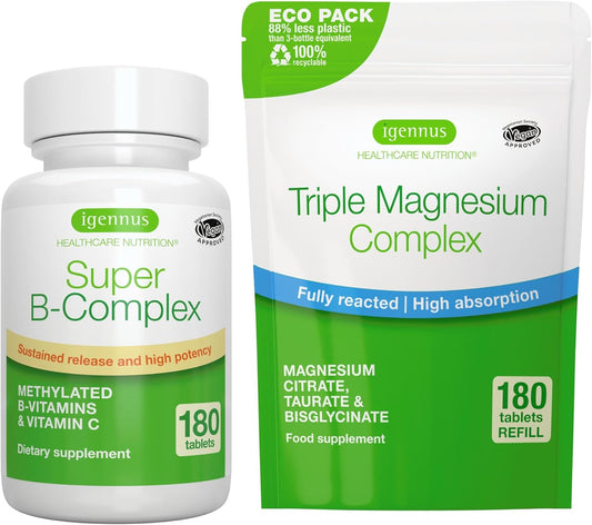 igennus-super-b-complex-triple-magnesium-bundle---180-tablets-each-methylated-b-complex-high-absorption-magnesium---vegan-friendly-1