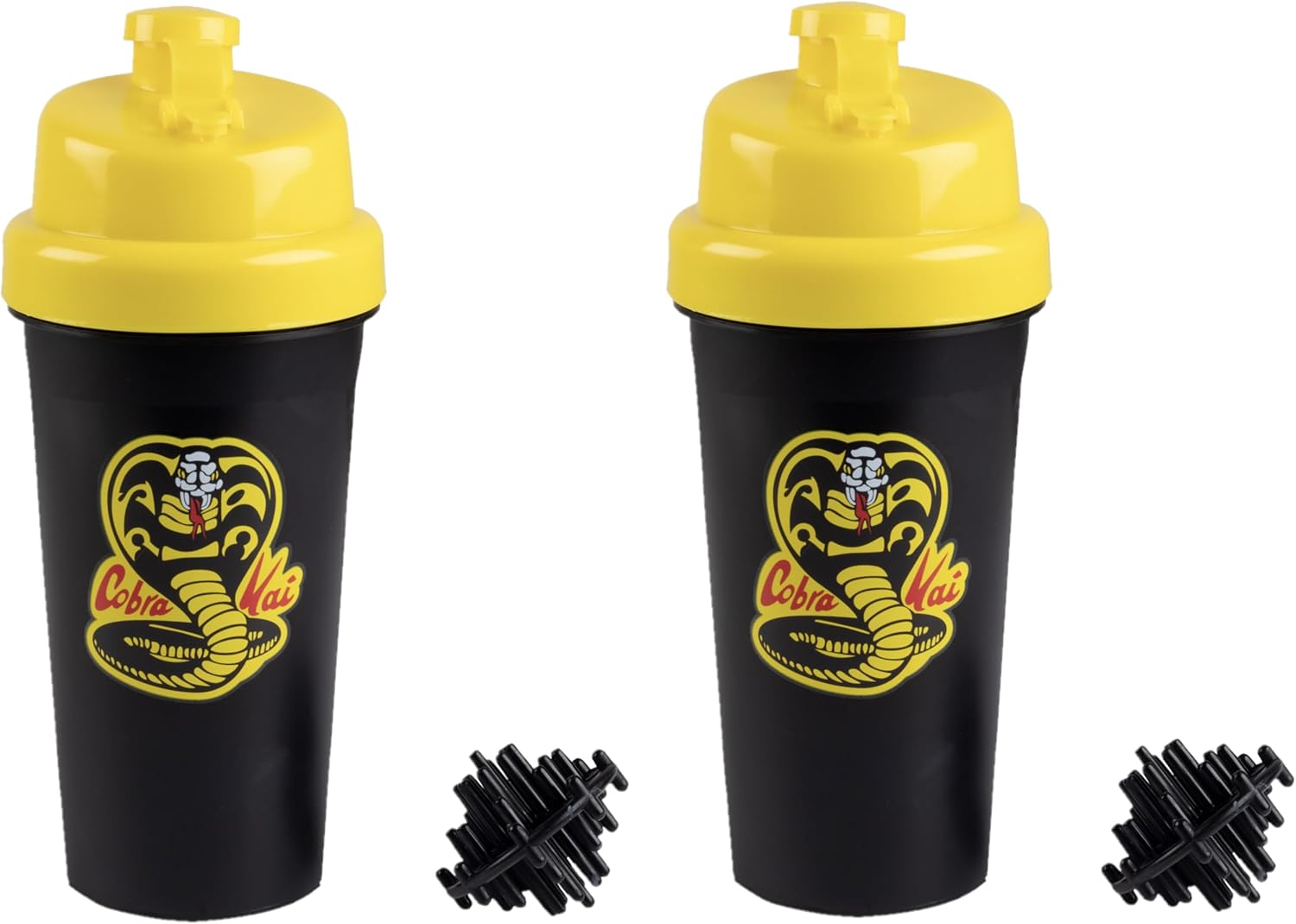 cobra-kai-season-6-shaker-bottle-2-pack---25oz-blender-mixer-ball---officially-licensed-karate-kid-gift---protein-powder-sports-drinks-smoothies---for-kids-teens-adults-1