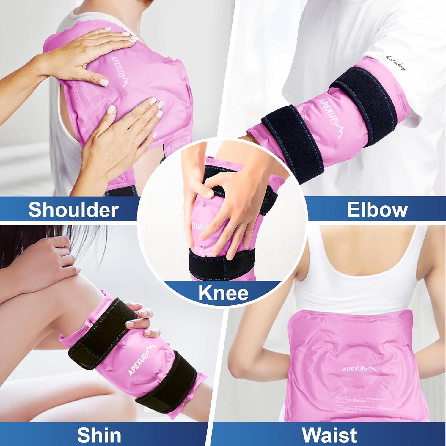 large-reusable-gel-ice-pack-wrap-for-knee-pain-relief-post-surgery---flexible-cold-pack-for-injuries-back-shoulder-elbow-leg---pink-1-pack-7