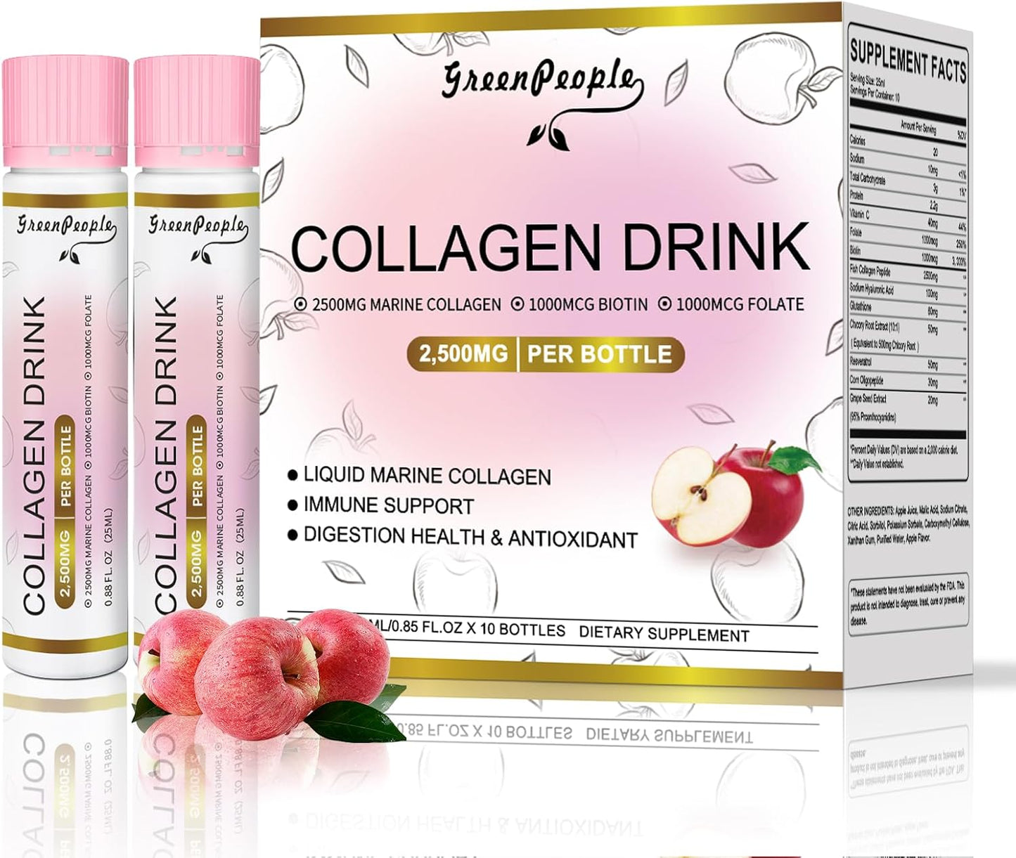 greenpeople-liquid-collagen-with-fish-collagen-peptides-hyaluronic-acid-and-vitamins-for-hair-skin-nails-joints-and-bones-support---10-bottles-of-085-fl-oz-apple-flavor---men-women-1