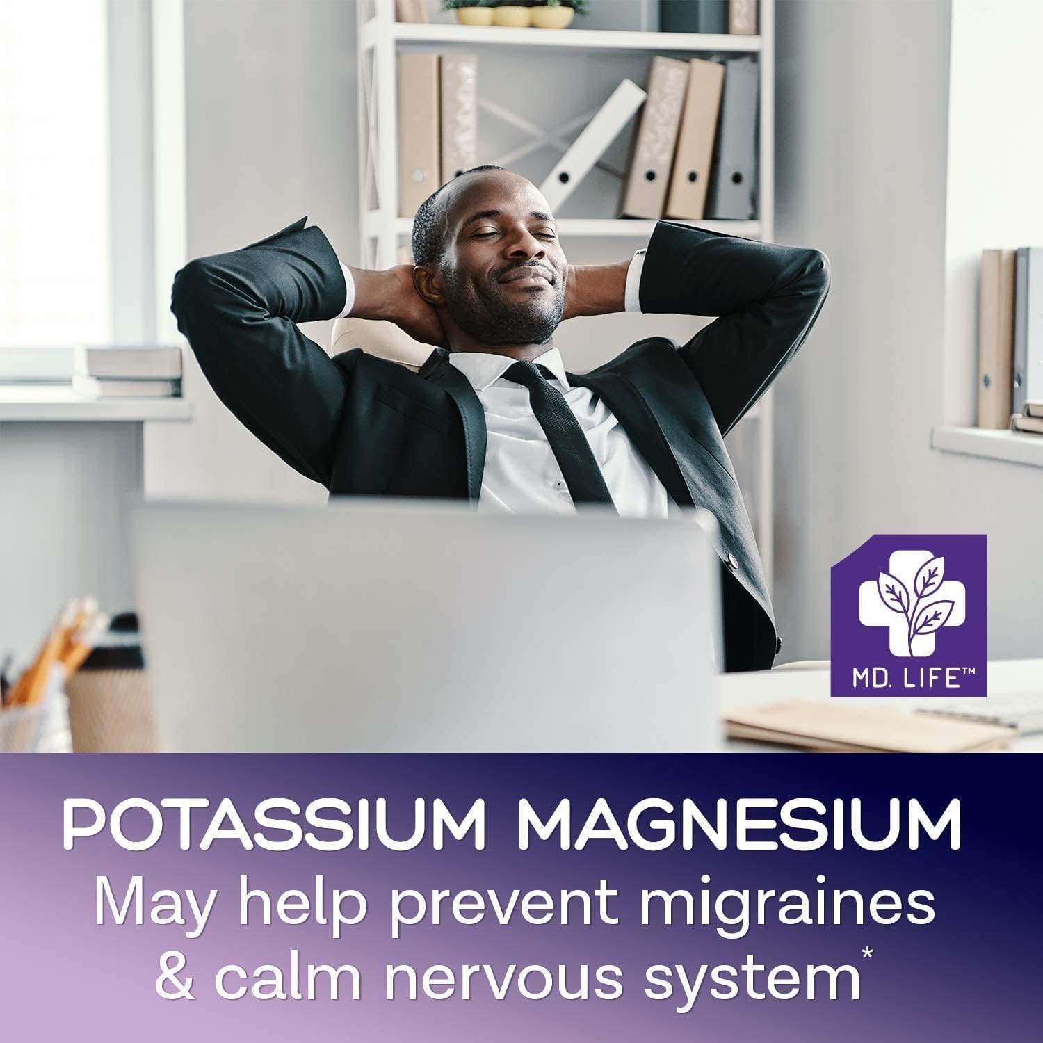MD.LIFE Magnesium Potassium Supplement - 90 Capsules - Citrate Blend - 90 Count Capsules for Heart Health & Muscle Function - Espot.com.au