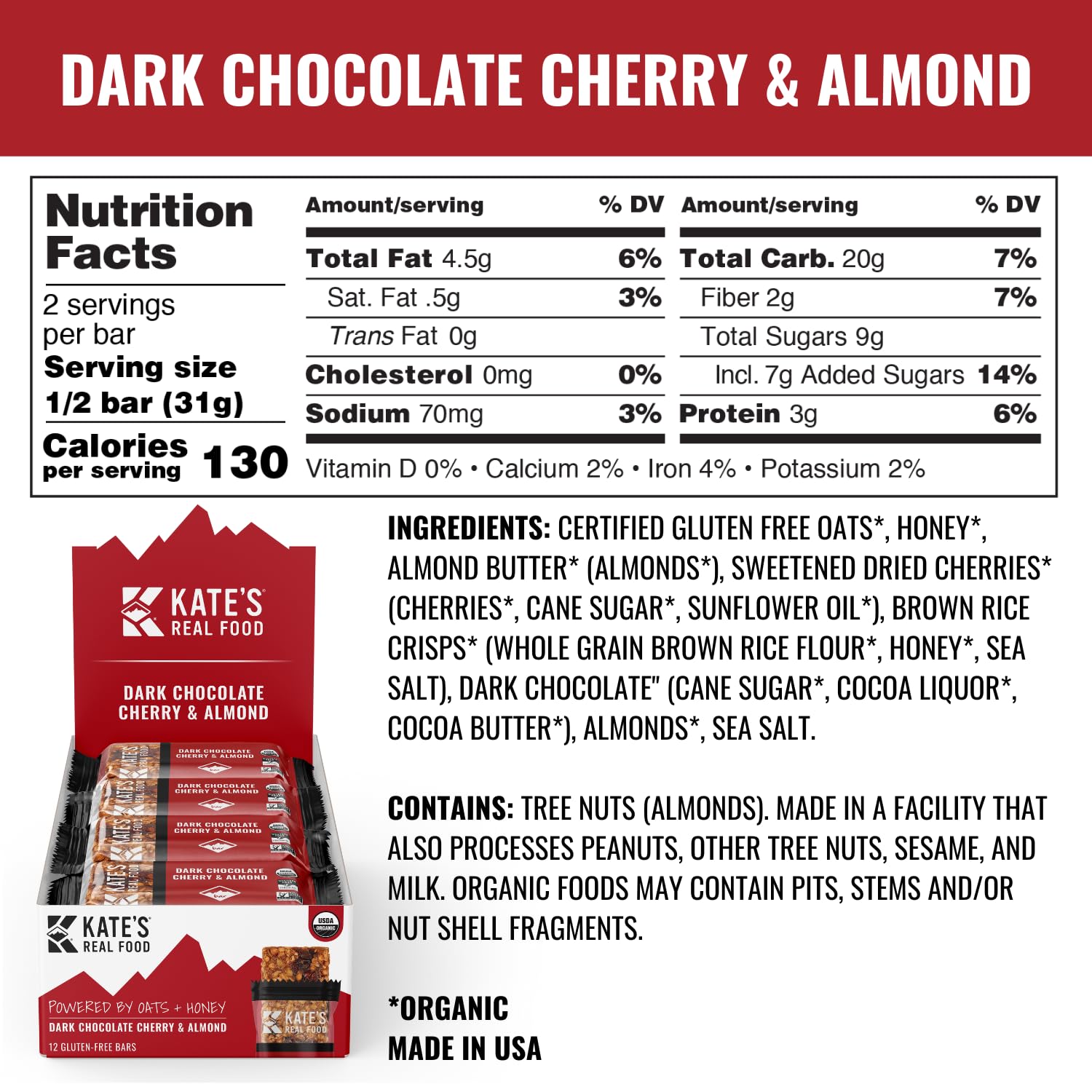 kates-real-food-organic-granola-bars---dark-chocolate-cherry-almond-22-oz-pack-of-12---gluten-free-oats---non-gmo-soy-free-whole-grains---healthy-organic-energy-snacks-6