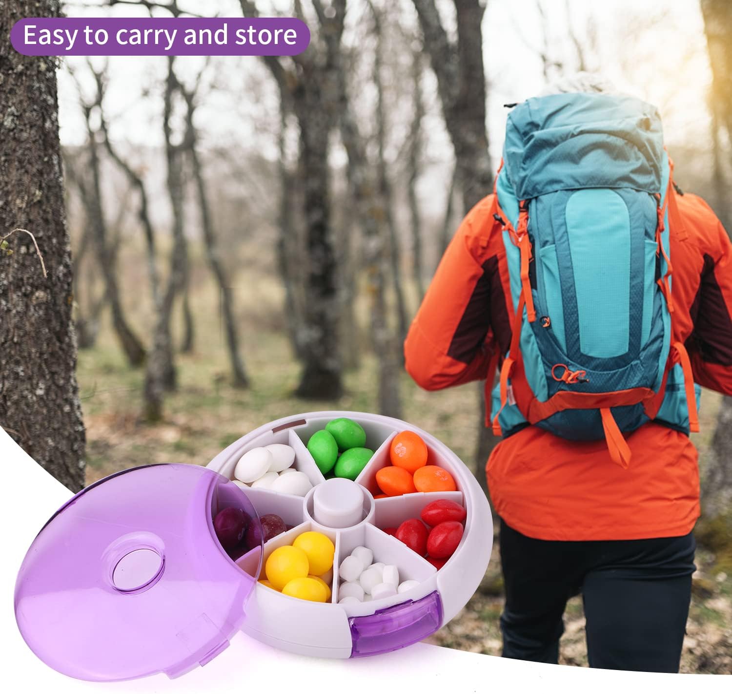 purple-cute-fruit-style-mini-pill-storage-box---portable-7-day-weekly-circular-shape-rotary-case-7