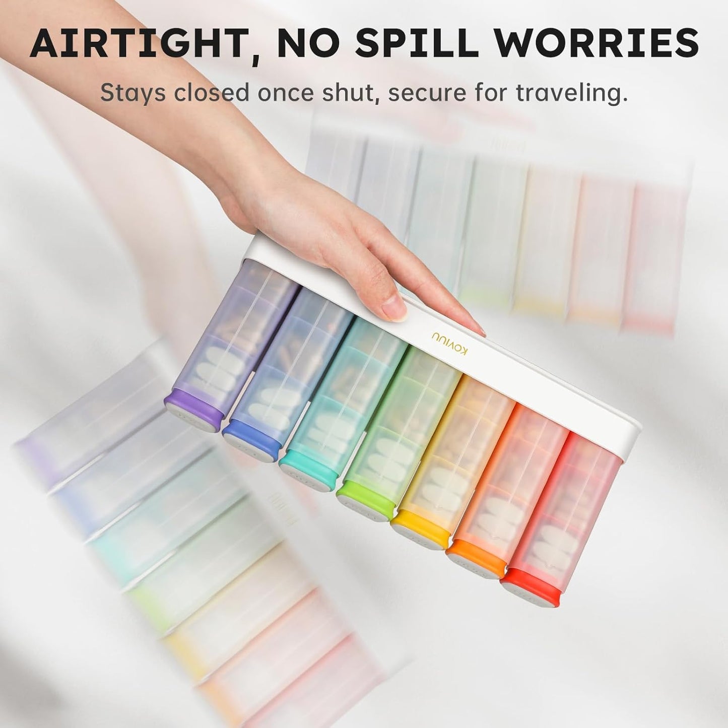 koviuu-weekly-pill-organizer-set---1-time-a-day-black-3-times-a-day-white---pill-case-for-medication-management-5