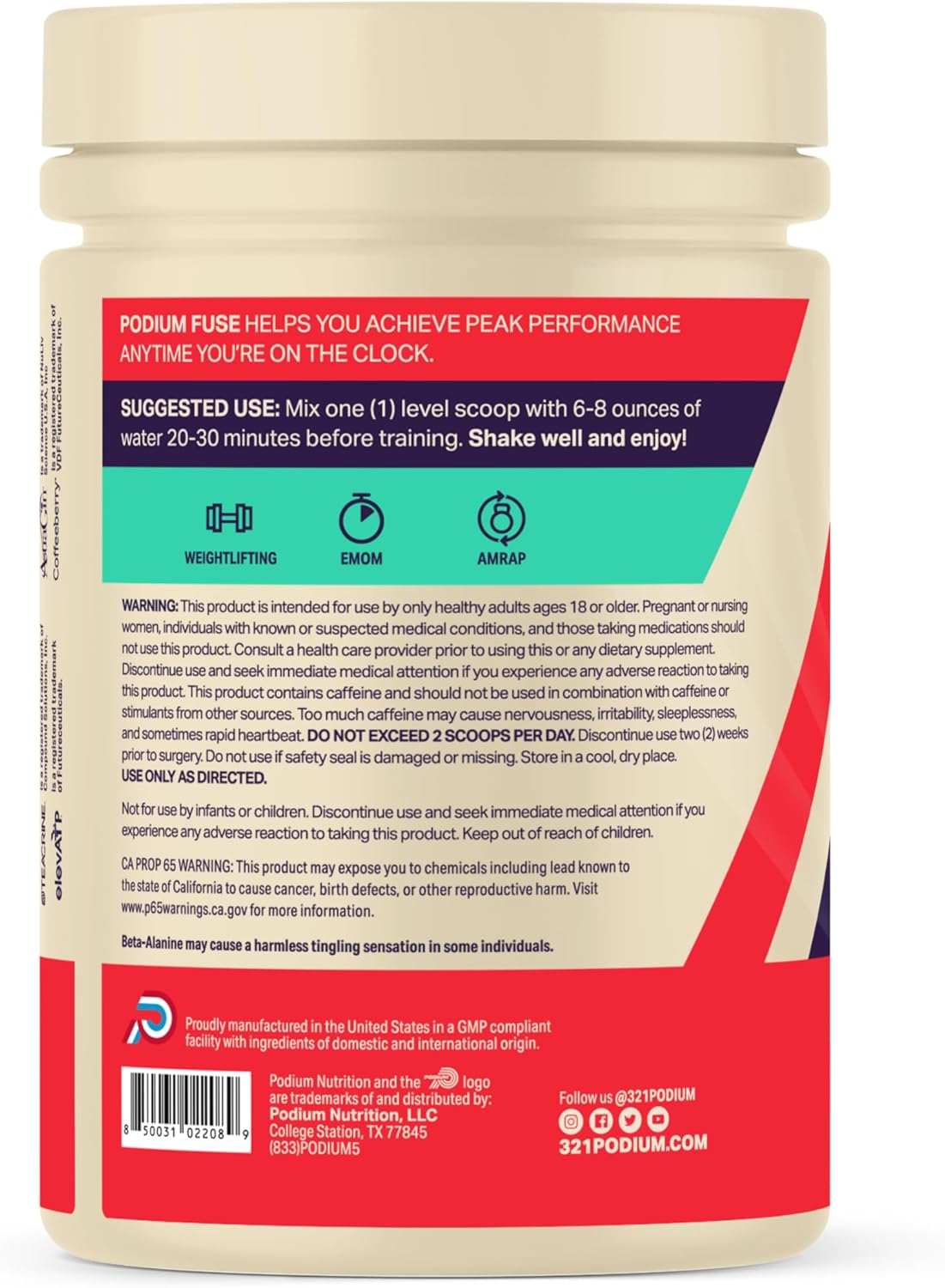 30 Servings Sour Watermelon Pre-Workout Powder with Beta Alanine and Caffeine for Energy - Gluten, Soy, and Dairy Free by Podium Nutrition - Espot.com.au