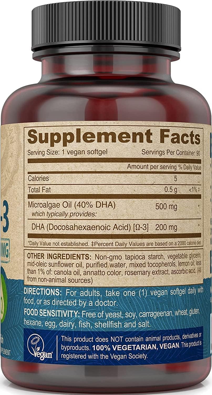 vegan-algae-oil-omega-3-dha-supplement-softgels---200-mg---gelatin-carrageenan-free---non-fish-source---90-softgels-2-pack-2