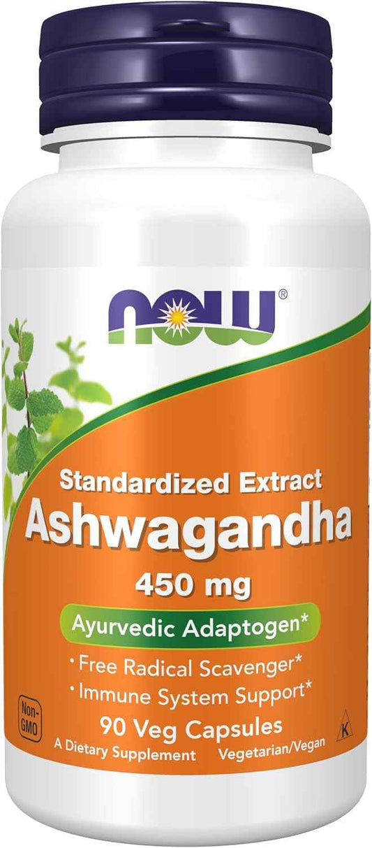 NOW Foods Ashwagandha 450mg Veg Capsules - Immune Support (90ct)