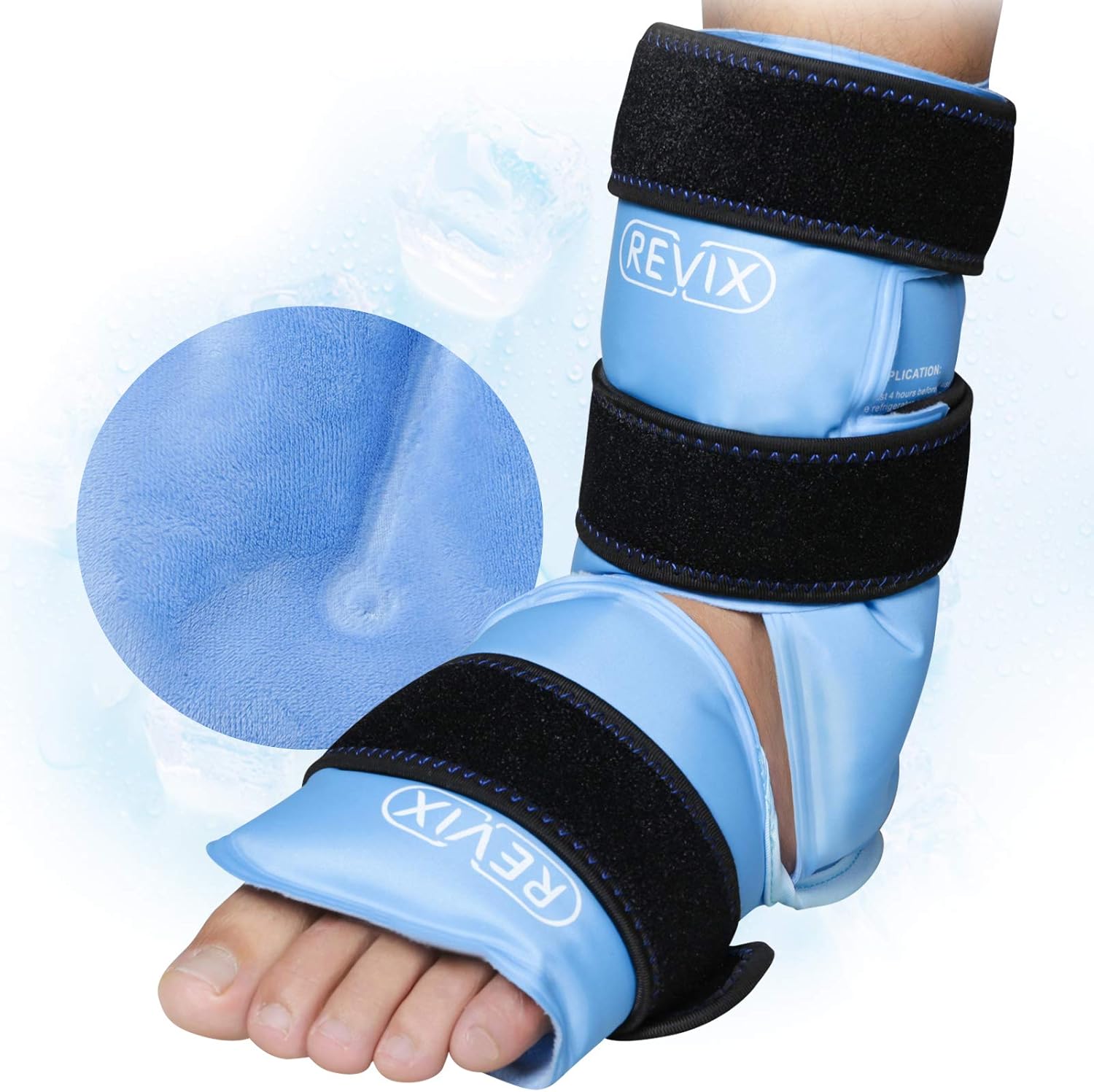REVIX Ankle Ice Pack Wrap for Foot Pain Relief - Reusable Gel Cold Packs for Achilles Tendonitis, Plantar Fasciitis, Sprained Ankles and Heels - Feet Injuries Support - Espot.com.au