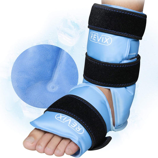 REVIX Ankle Ice Pack Wrap for Foot Pain Relief - Reusable Gel Cold Packs for Achilles Tendonitis, Plantar Fasciitis, Sprained Ankles and Heels - Feet Injuries Support - Espot.com.au