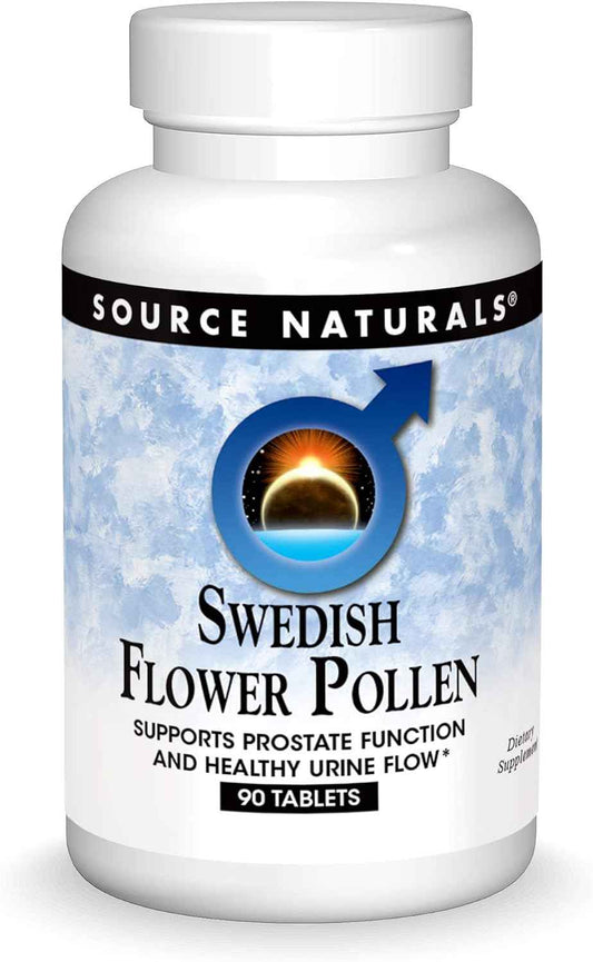 Support Prostate Health and Urine Flow with Source Naturals Swedish Flower Pollen - 90 Tablets