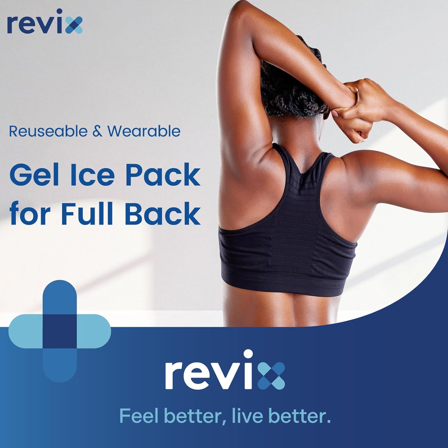 Large Gel Ice Wrap for Back Pain Relief - REVIX Full Back Ice Pack for Flexibility and Mobility with Cold Compression Therapy - Reusable XXL Size - Espot.com.au