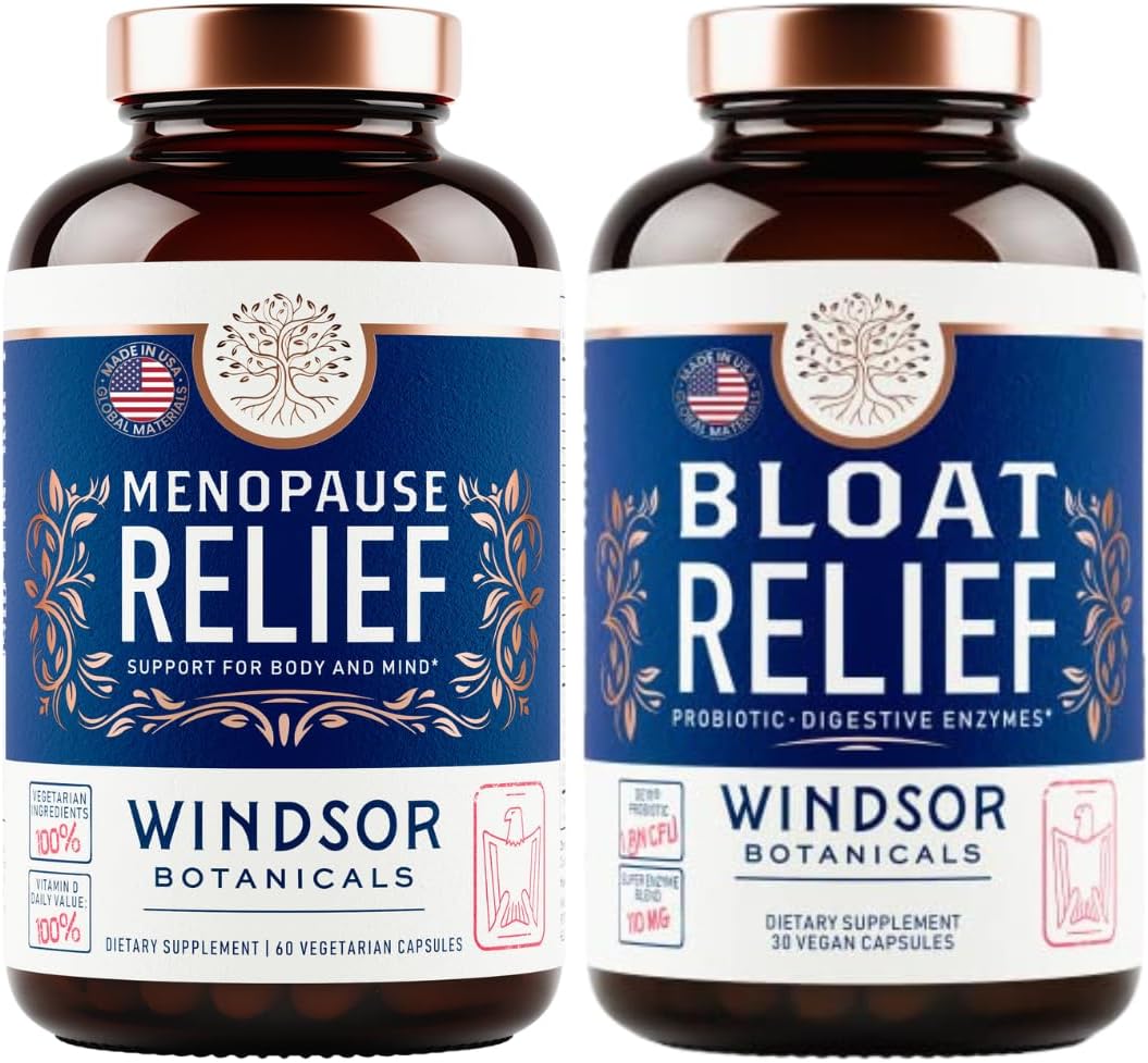 WINDSOR BOTANICALS Menopause Support and Bloat Relief Probiotic Bundle for Women's Health - Espot.com.au