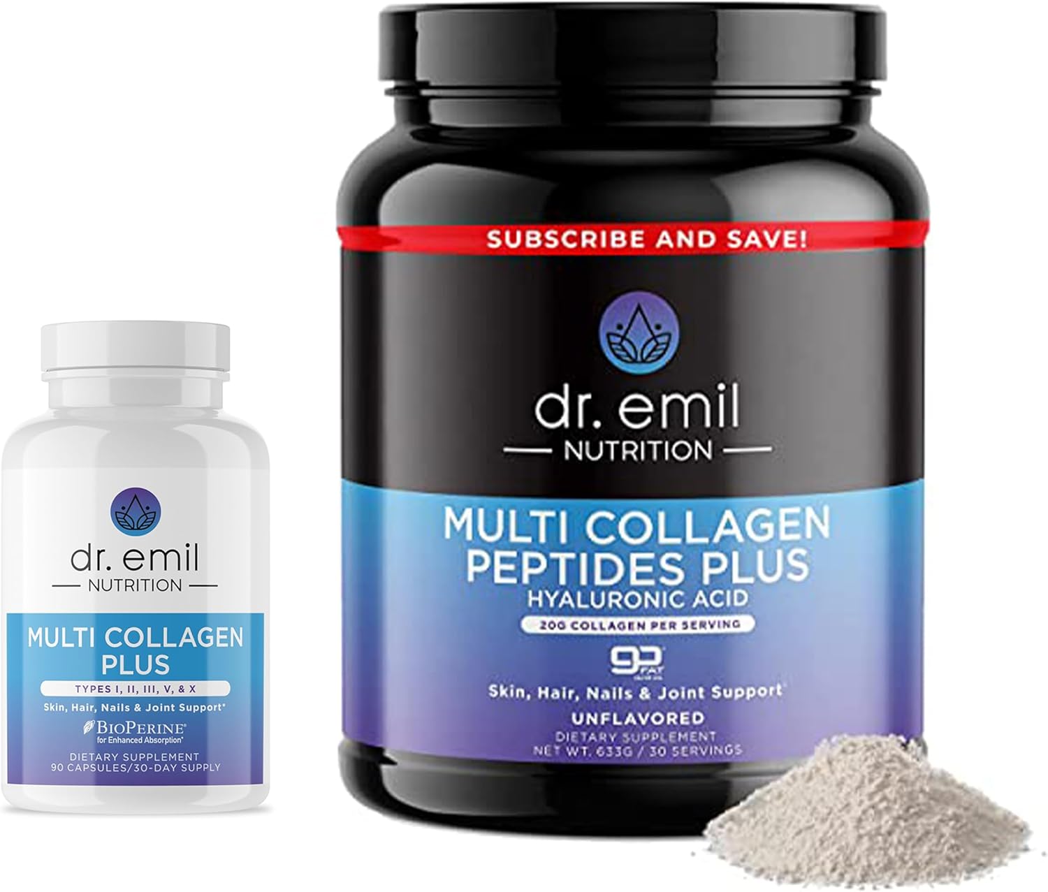 dr-emil-nutrition-complete-multi-collagen-bundle---double-strength-for-hair-skin-nails---collagen-peptide-pills-powder-30-servings-1