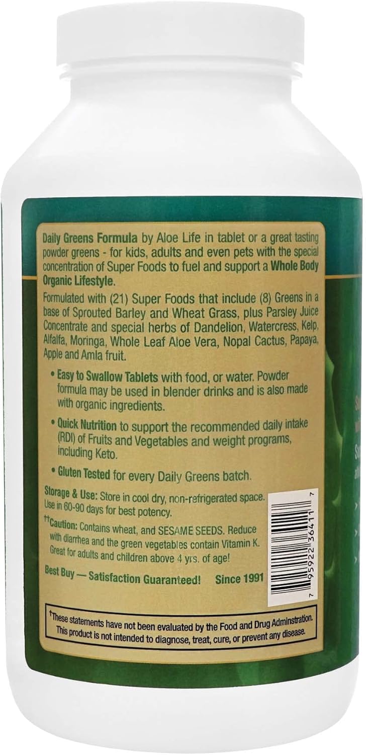 certified-organic-aloe-life-daily-greens-tablets---antioxidant-supplement-with-21-fruits-veggies-herbs---keto-friendly-gluten-free---210-tablets-3