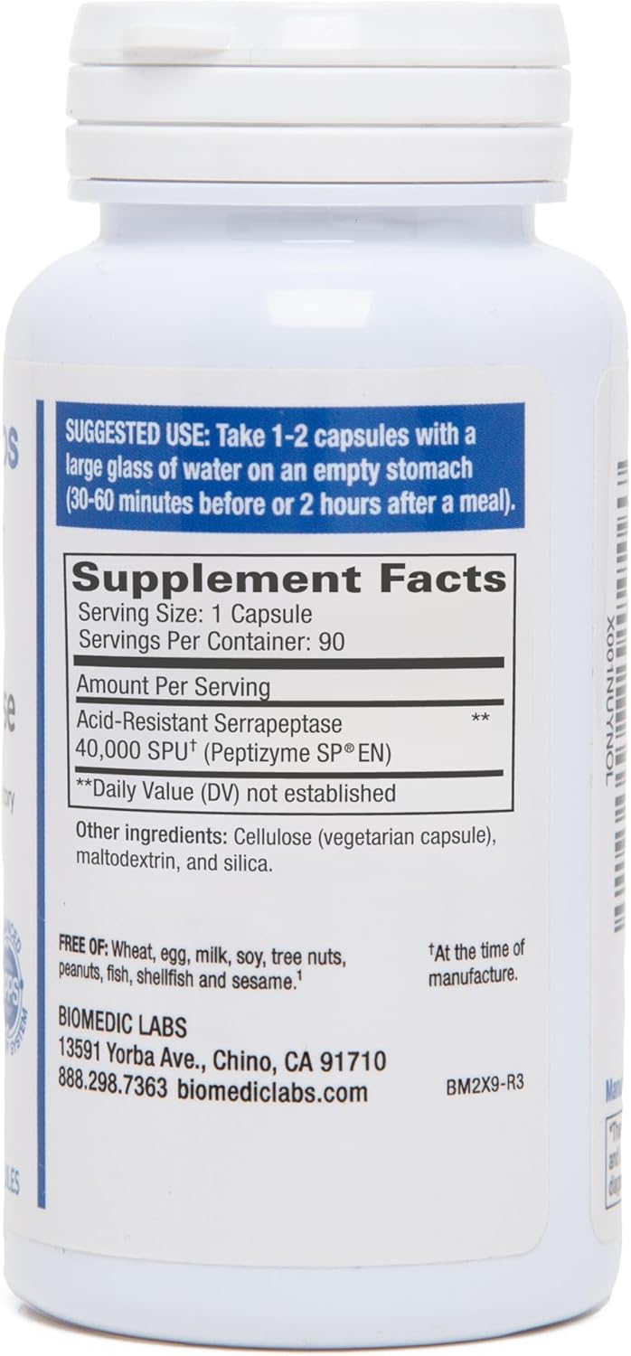 biomedic-labs-rx-serra-rx-40000-spu-serrapeptase---acid-resistant-enzyme-supplement-non-gmo-gluten-free-vegan---90-veg-capsules-3