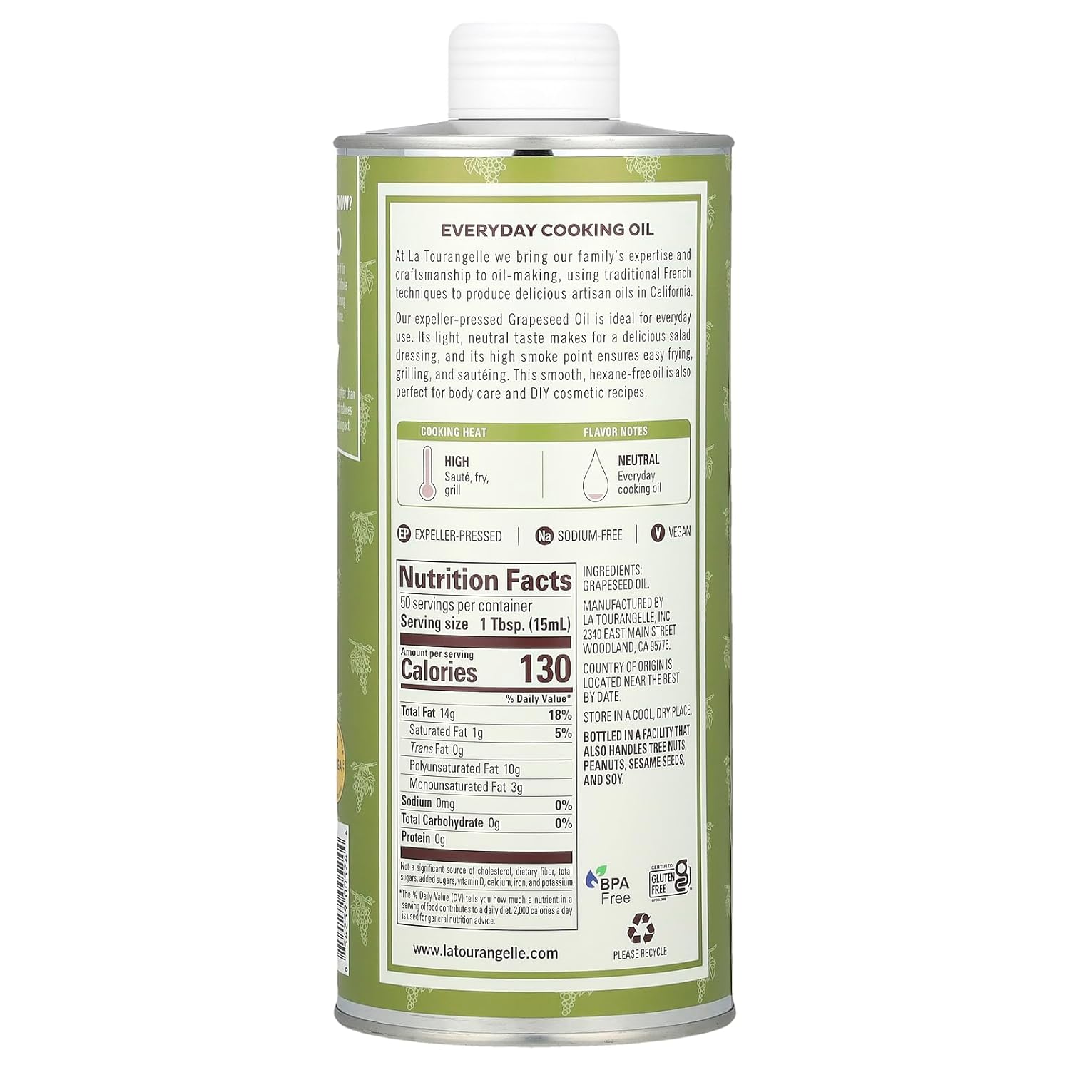 la-tourangelle-grapeseed-oil---expeller-pressed-high-heat-cooking-oil-for-seasoning-cast-iron-skin-hair-diy-beauty---254-fl-oz-2