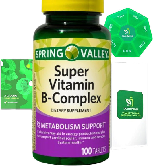 lightspring-super-vitamin-b-complex-bundle-with-100-tablets-dietary-supplement-exclusive-better-lightspring-guide-and-weekly-pill-organizer---3-items-1