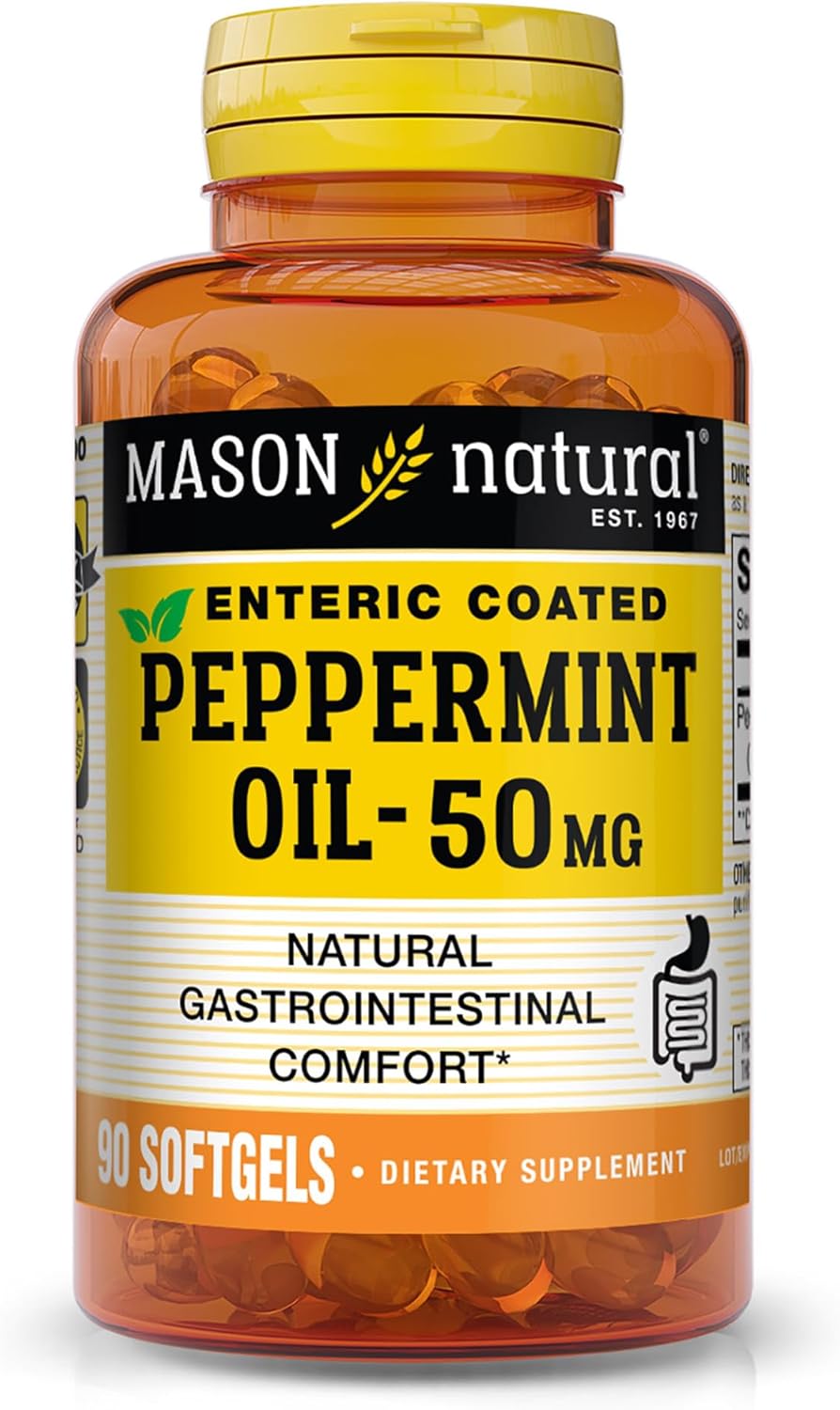 peppermint-oil-enteric-coated-softgels---gastrointestinal-comfort-support---90ct-dietary-supplement-for-healthy-gut-bowel-1