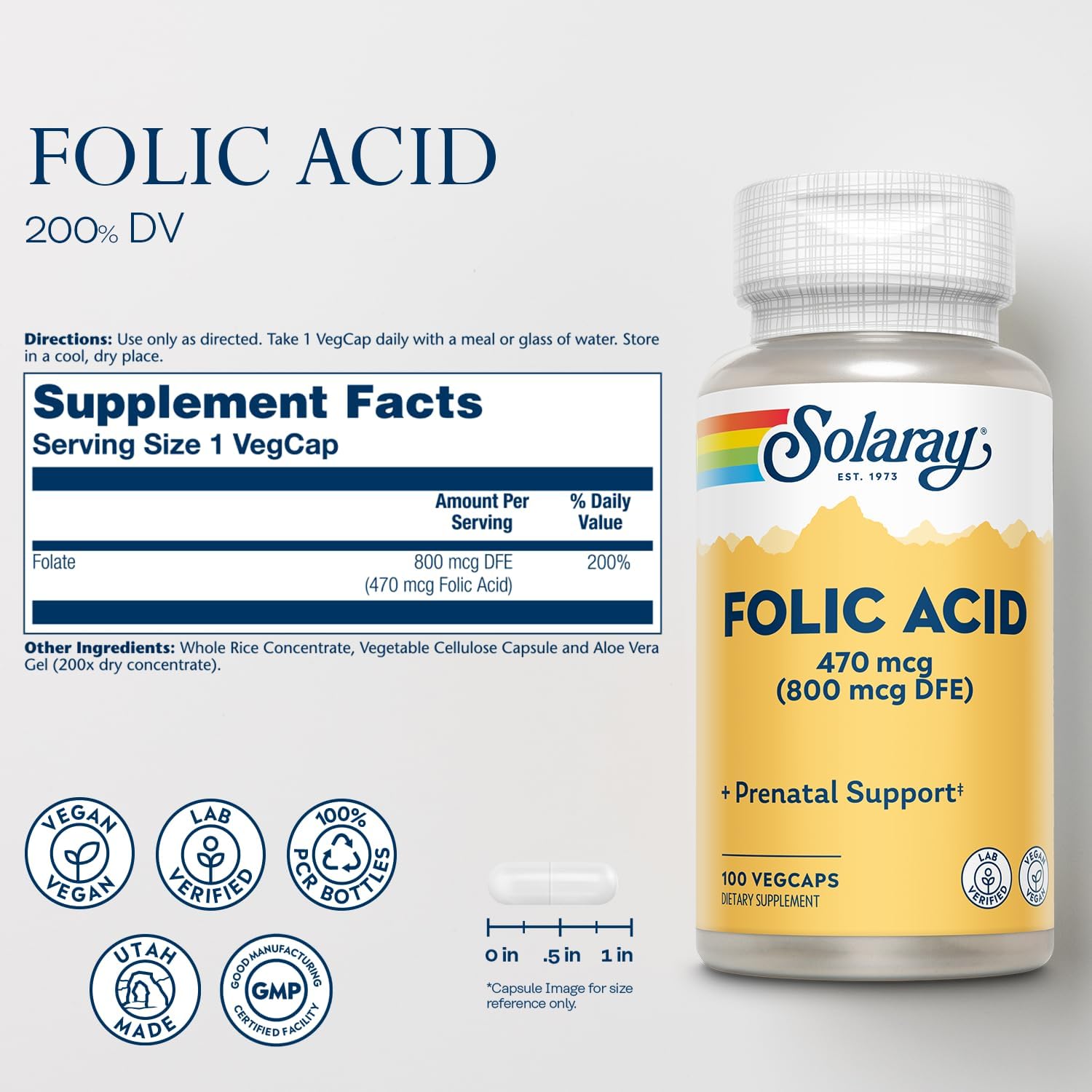 vegan-folic-acid-supplement-for-blood-cell-development-support---solaray-vitamin-b9-prenatal-vitamin---lab-verified-100-vegcaps-60-day-guarantee-2