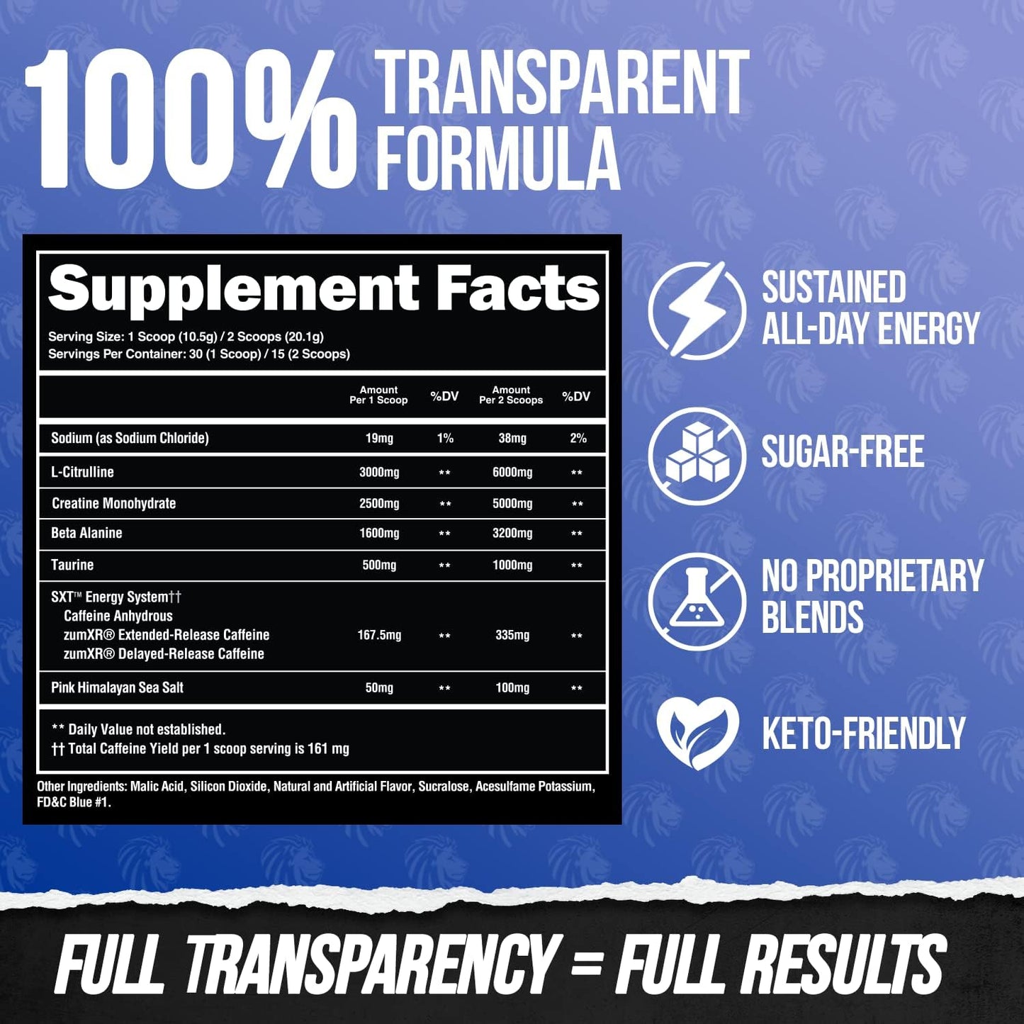 Alpha Lion Pre Workout Powder Bundle - Pump & Sustained Energy with Tri-Source Caffeine, Fruit Punch & Blue Raspberry Flavor - 30 Servings - Espot.com.au