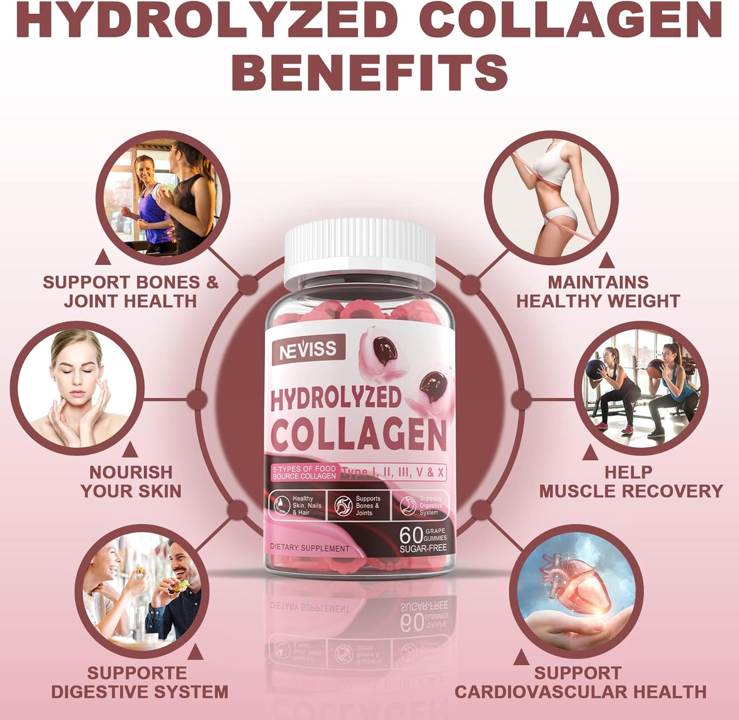 hydrolyzed-collagen-peptides-gummies-800mg-sugar-free-with-multi-peptides-type-i-ii-iii-v-x-biotin-keratin-and-vitamins-for-healthy-skin-hair-nails-bone-joint-support---1-pack-5
