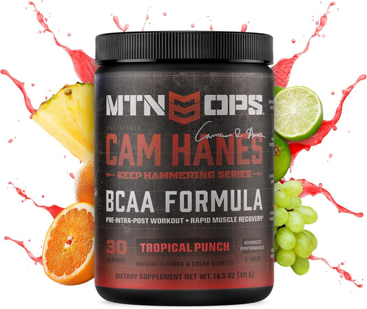 mtn-ops-bcaa-powder-30-serving-tub-tropical-punch-flavor---cameron-hanes-keep-hammering-series---amino-acids-supplement-for-muscle-recovery-repair-1