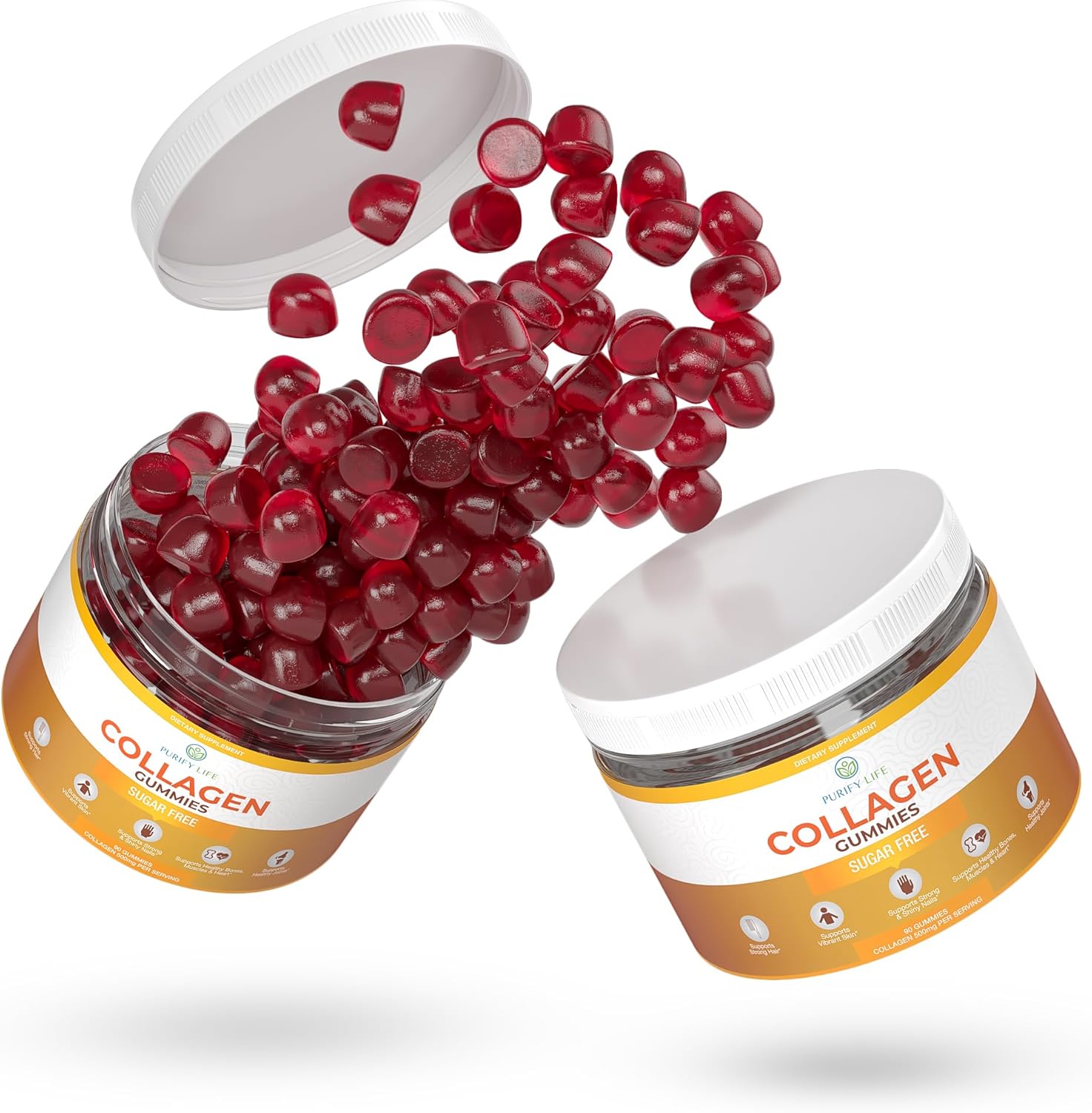 sugar-free-marine-collagen-gummies-90-chews---500mg-collagen-for-hair-skin-nails---pore-reducer-elasticity---gluten-free-non-gmo---orange-flavor-9