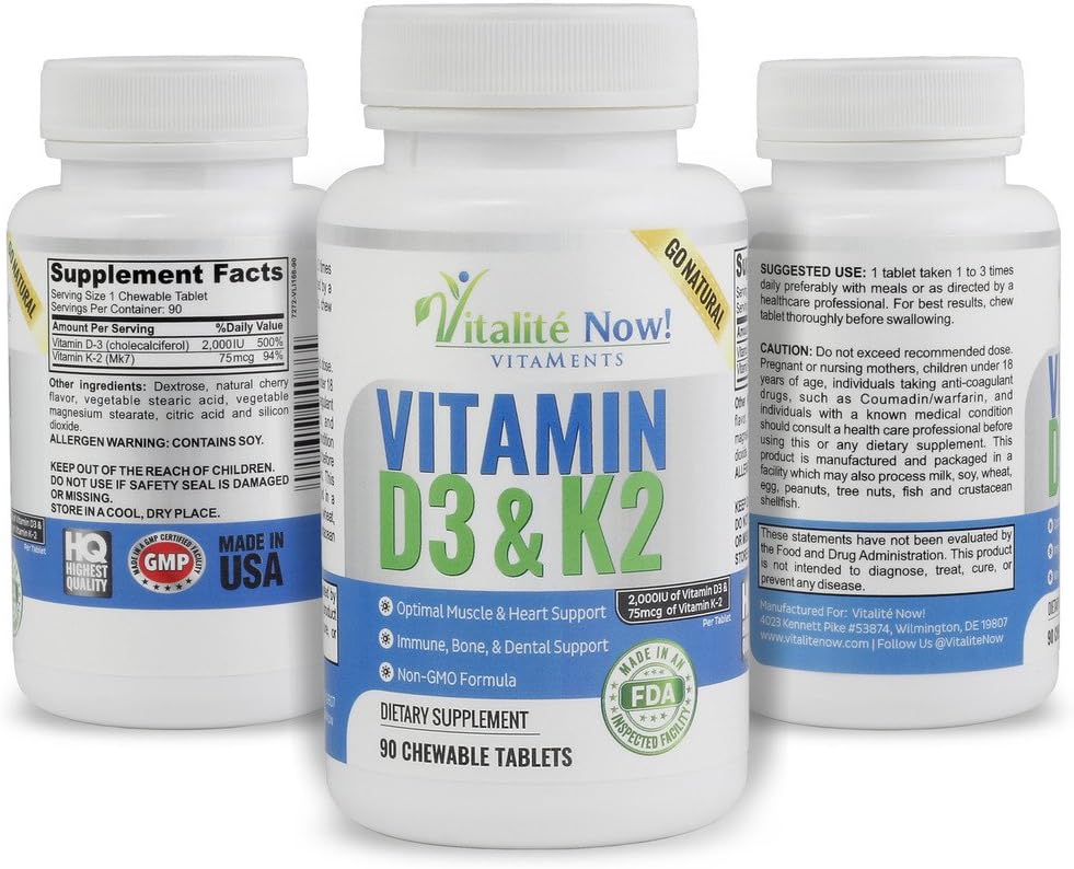 vitalit-now-vitamin-d3-2000-iu-k2-chewable-tablets---cherry-flavor---optimal-absorption-for-lung-health-strong-bones-heart---natural-formula---90-tablets---3-month-supply-3